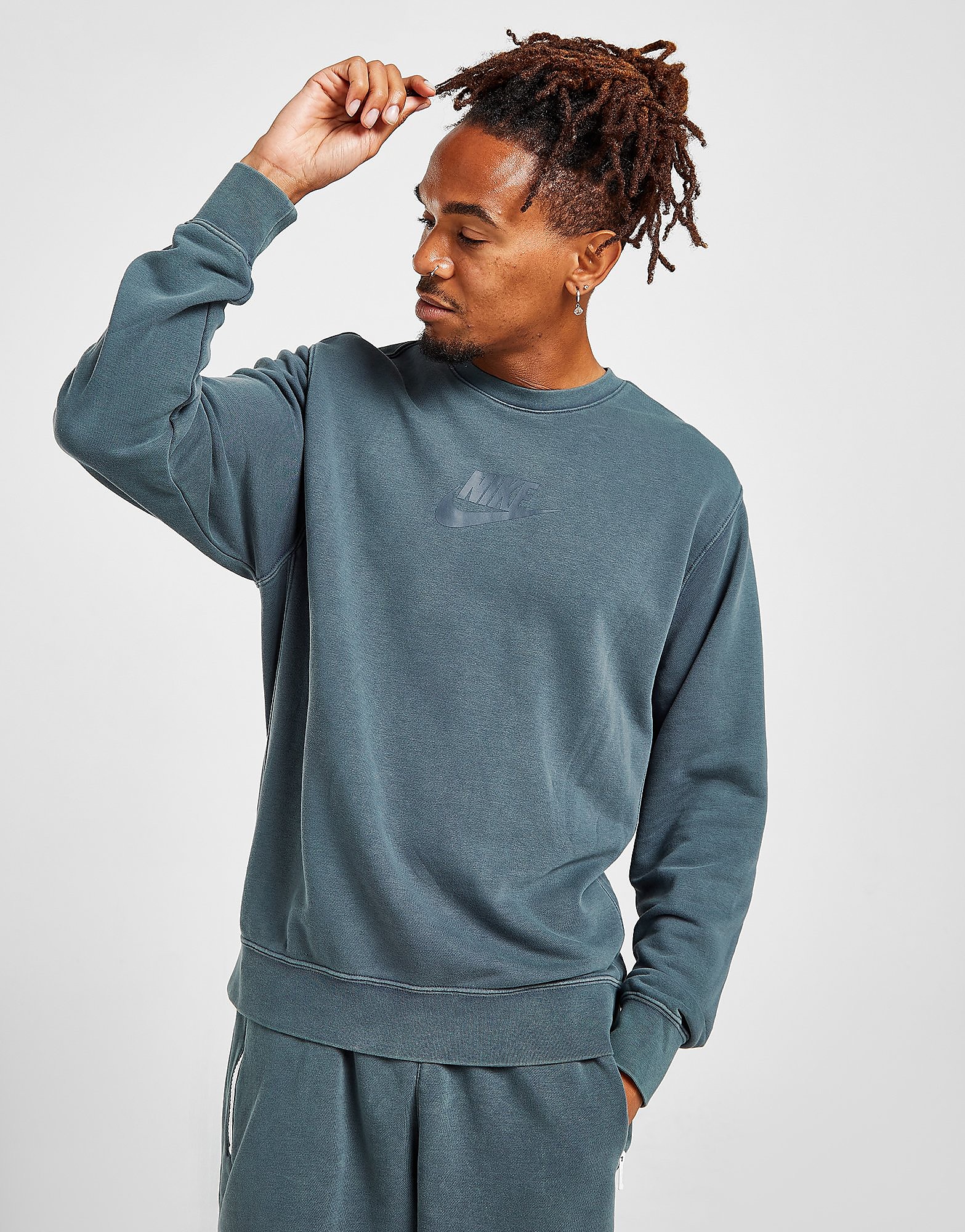 

Nike Washed Crew Sweatshirt - Thunder Blue - Mens, Thunder Blue