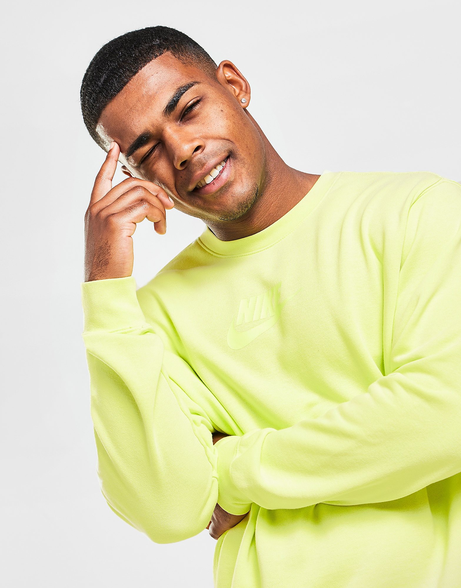 

Nike Washed Crew Sweatshirt - Light Lemon Twist - Mens, Light Lemon Twist