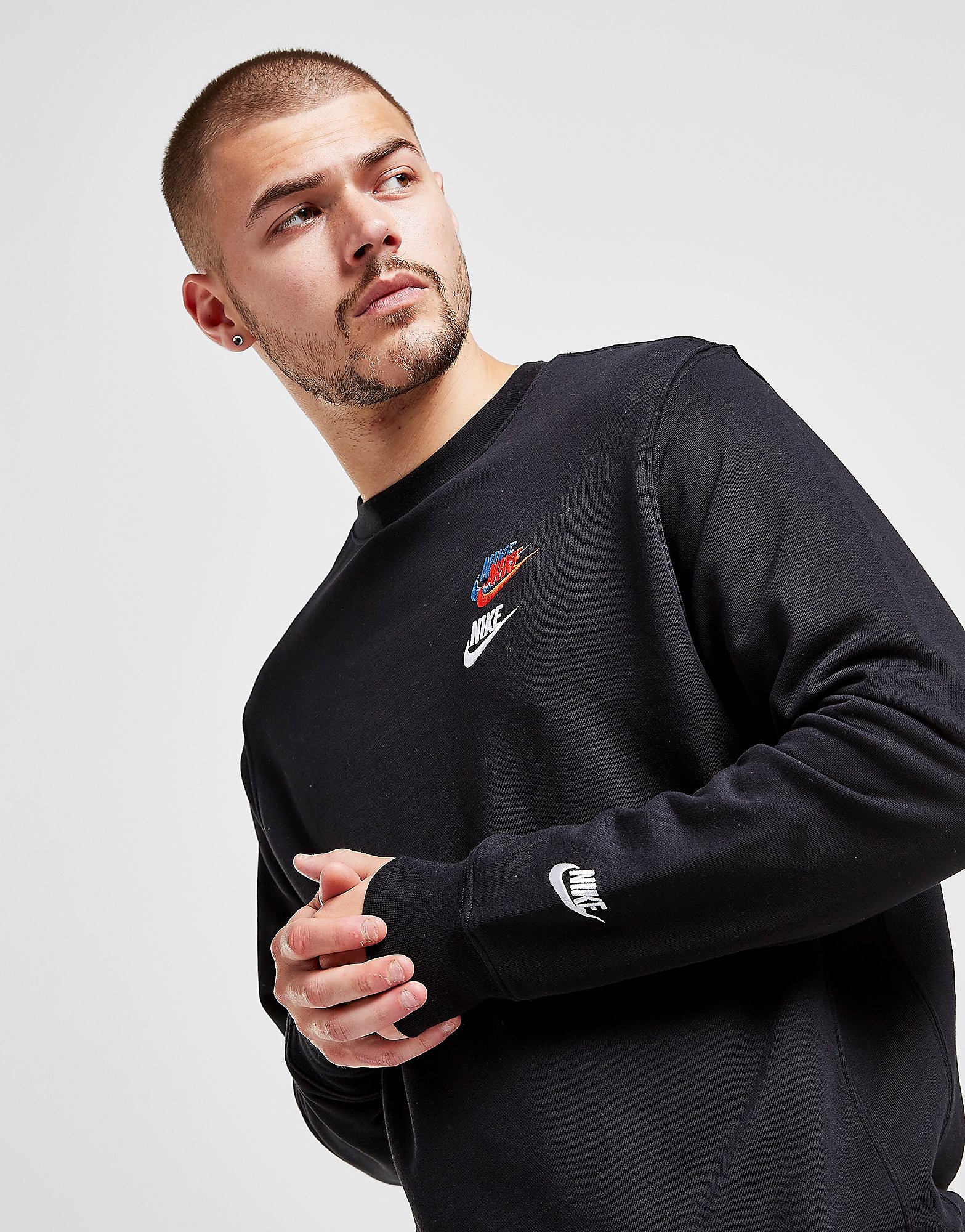 

Nike Multi Futura Crewneck Sweatshirt - Black - Mens, Black