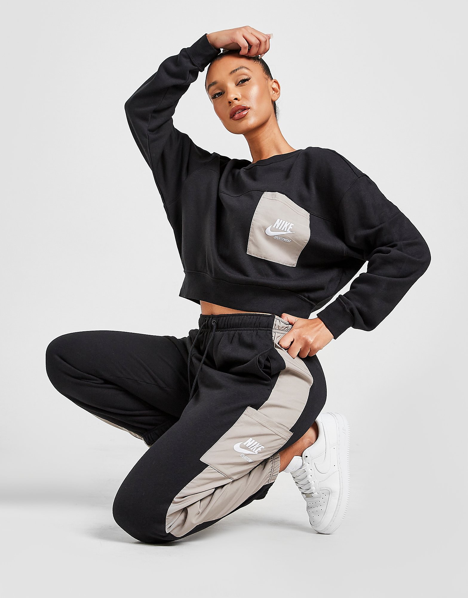 

Nike Heritage Fleece Joggers - Black/Moon Fossil/White - Womens, Black/Moon Fossil/White