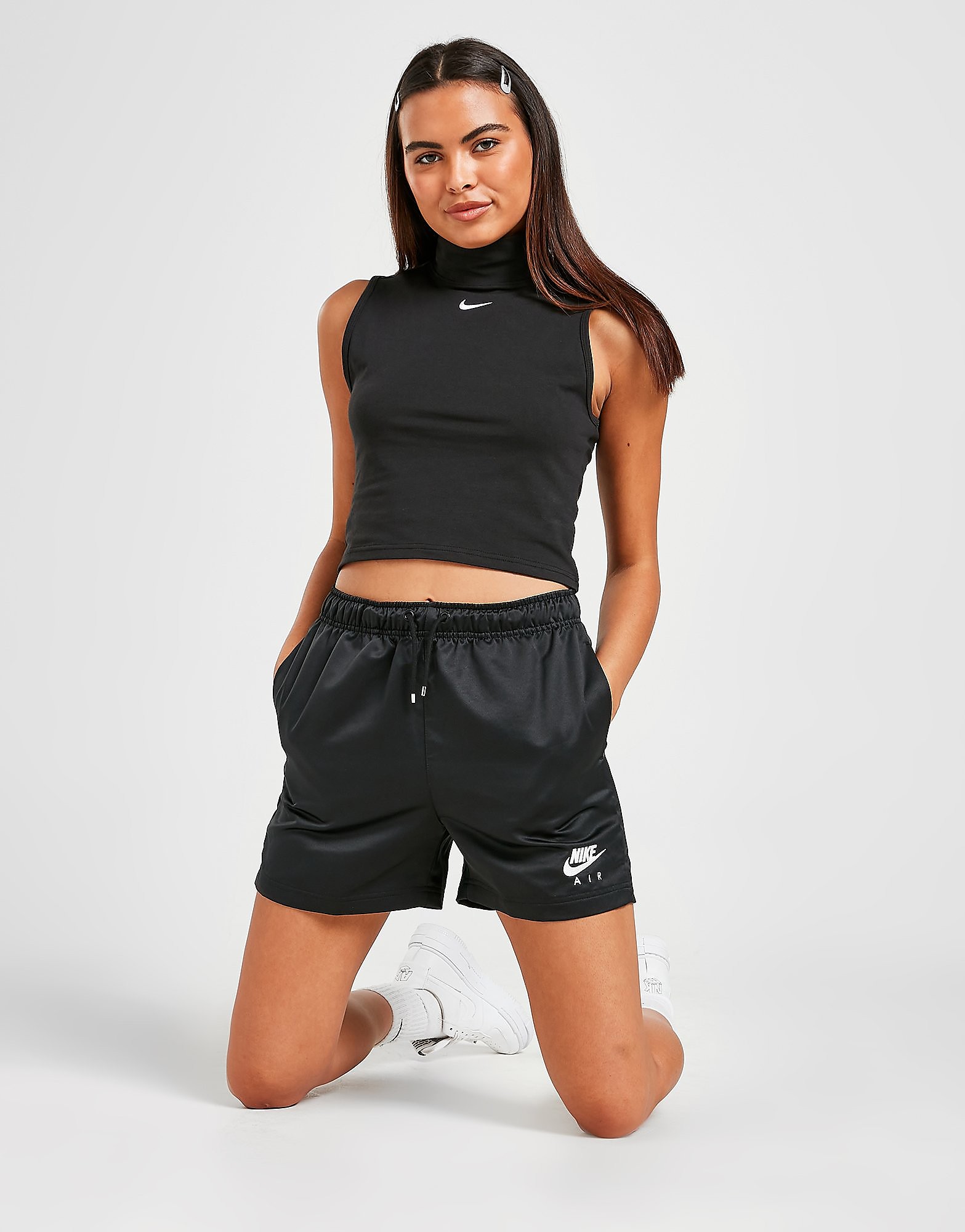 

Nike Air Woven Shorts - Black/White - Womens, Black/White