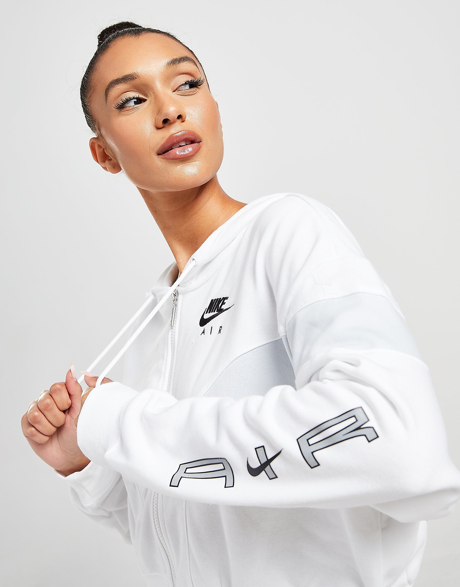 

Nike Air Full Zip Crop Hoodie - White/Pure Platinum/Black - Womens, White/Pure Platinum/Black