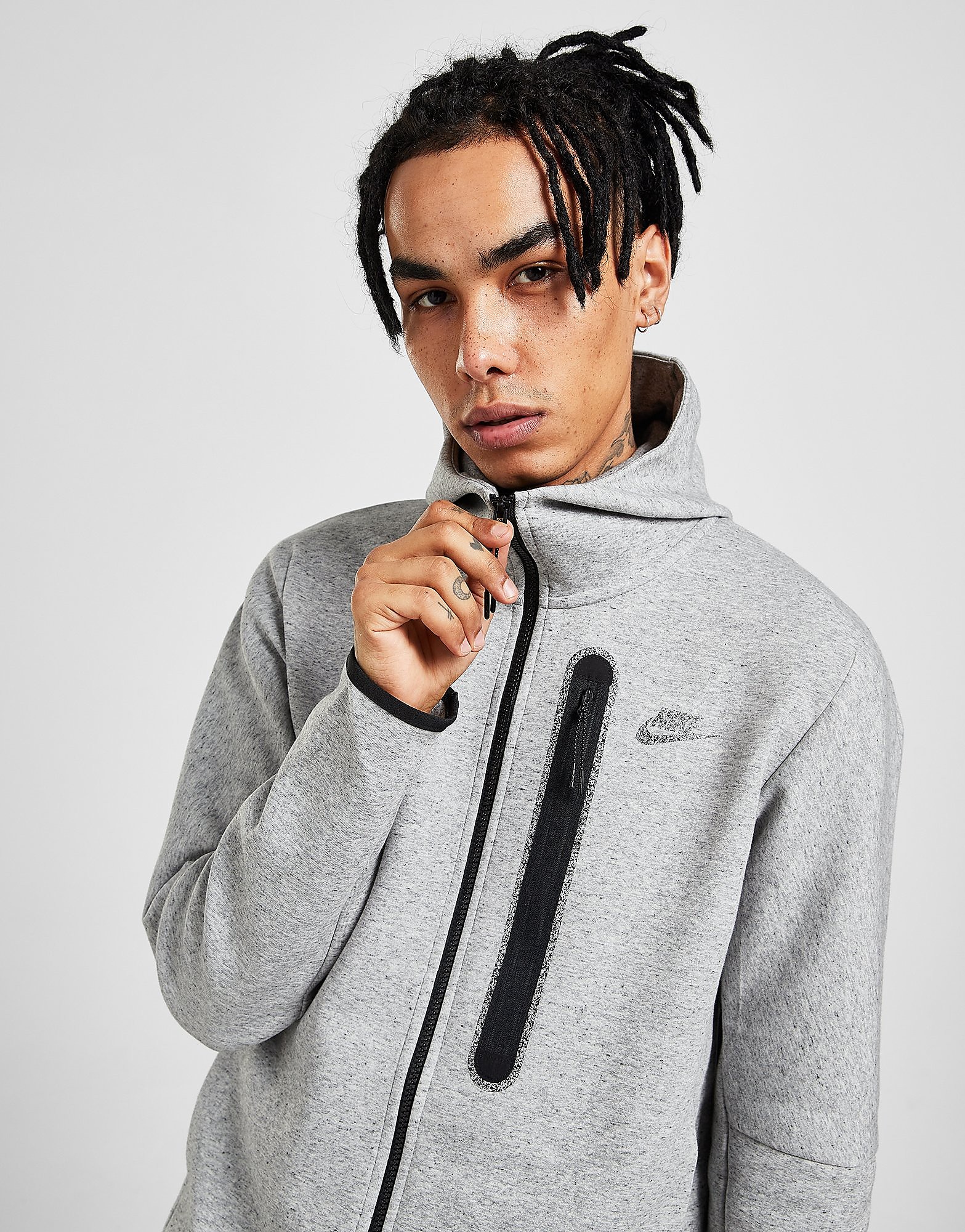 

Nike Rival Tech Full Zip Hoodie - Grey/Black - Mens, Grey/Black