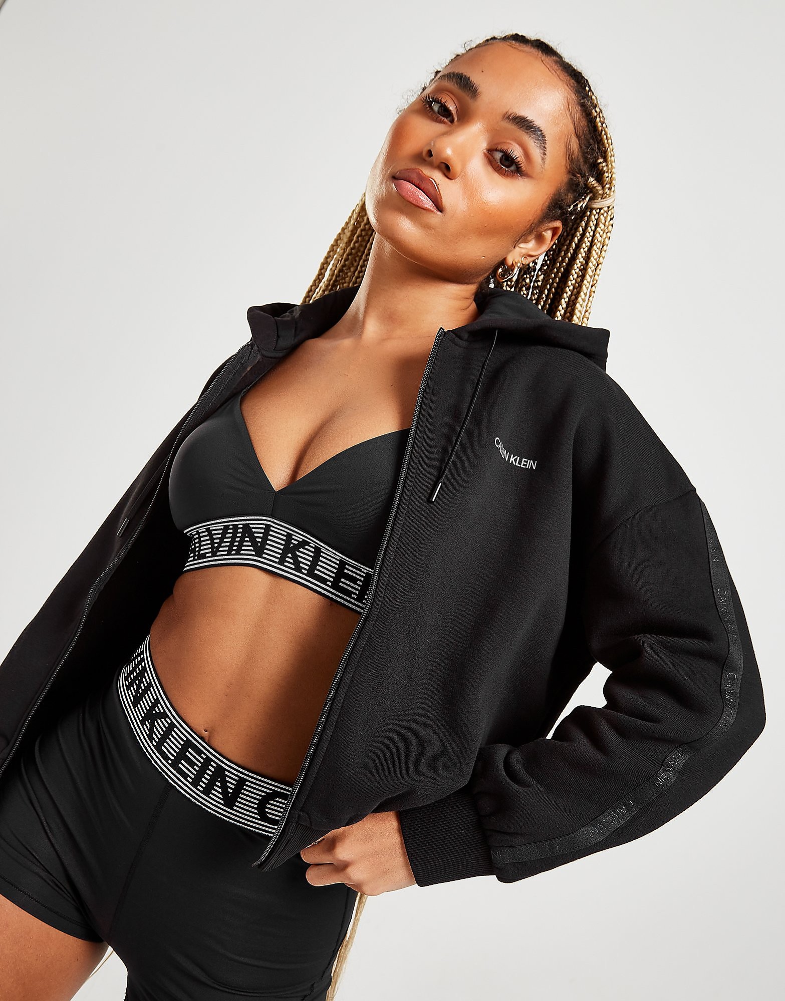 

Calvin Klein Tape Full Zip Hoodie - Only at JD - Black - Womens, Black