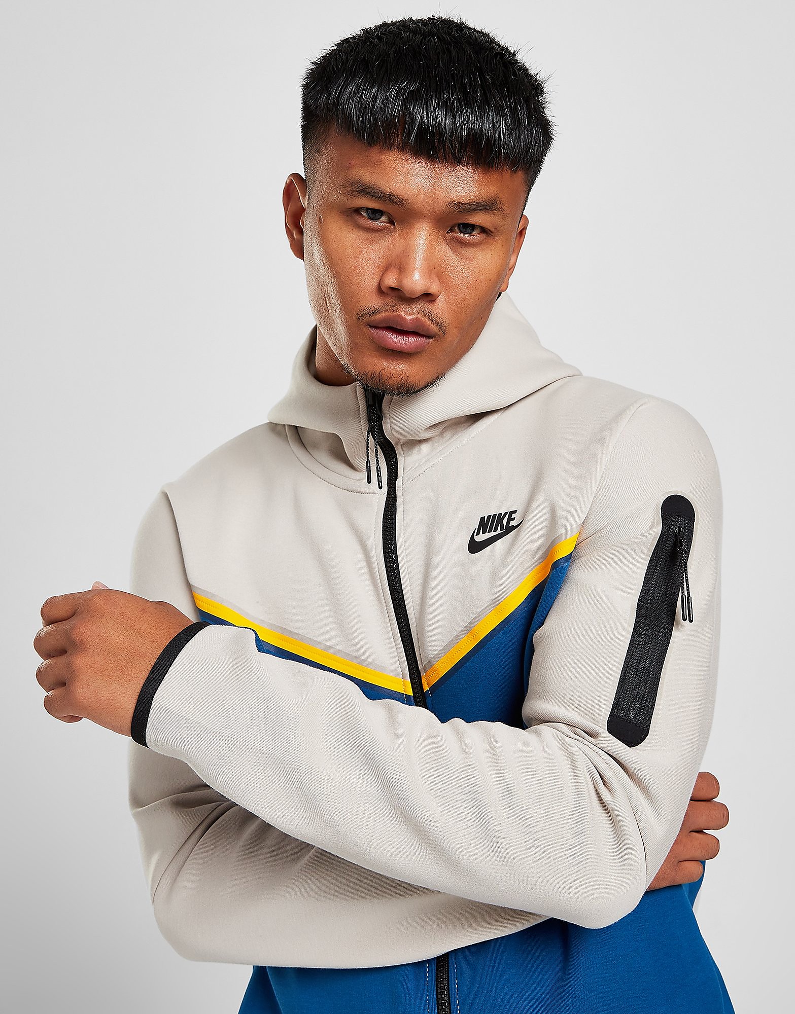 

Nike Tech Fleece Full Zip Hoodie - Brown/Blue - Mens, Brown/Blue