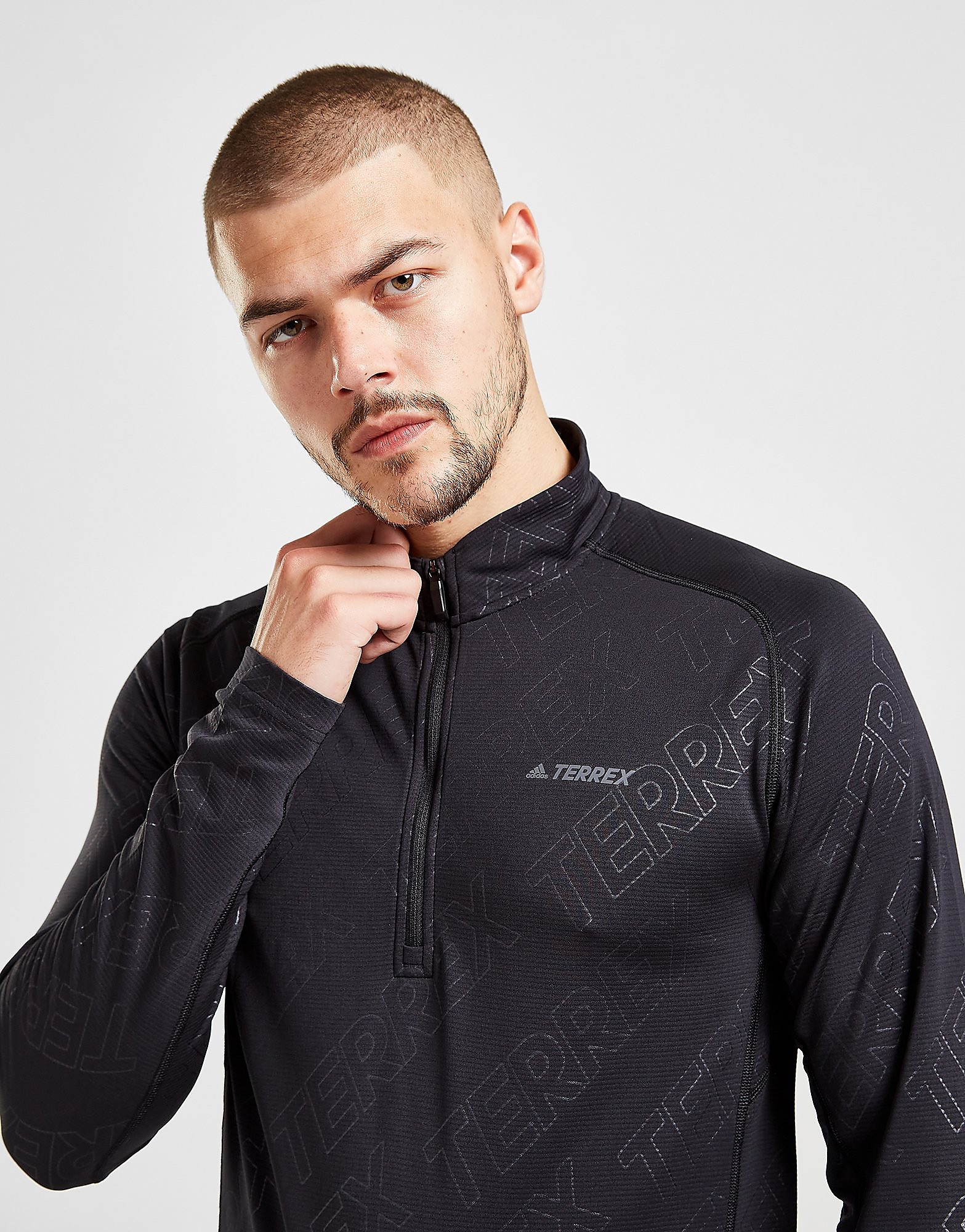 

adidas Terrex Tracerocker 1/2 Zip Track Top - Black - Mens, Black