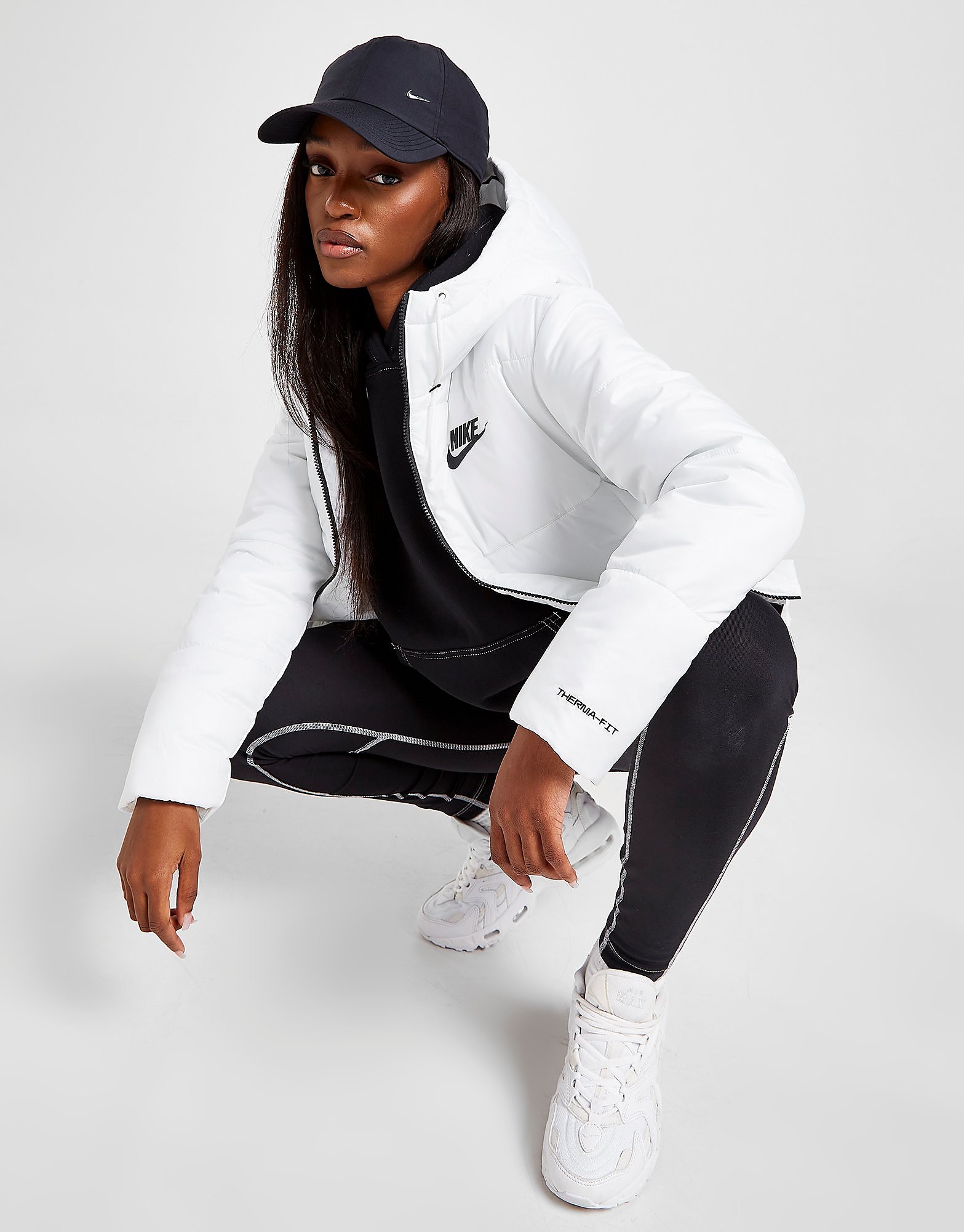 

Nike Tape Jacket - White/Black/Black - Womens, White/Black/Black
