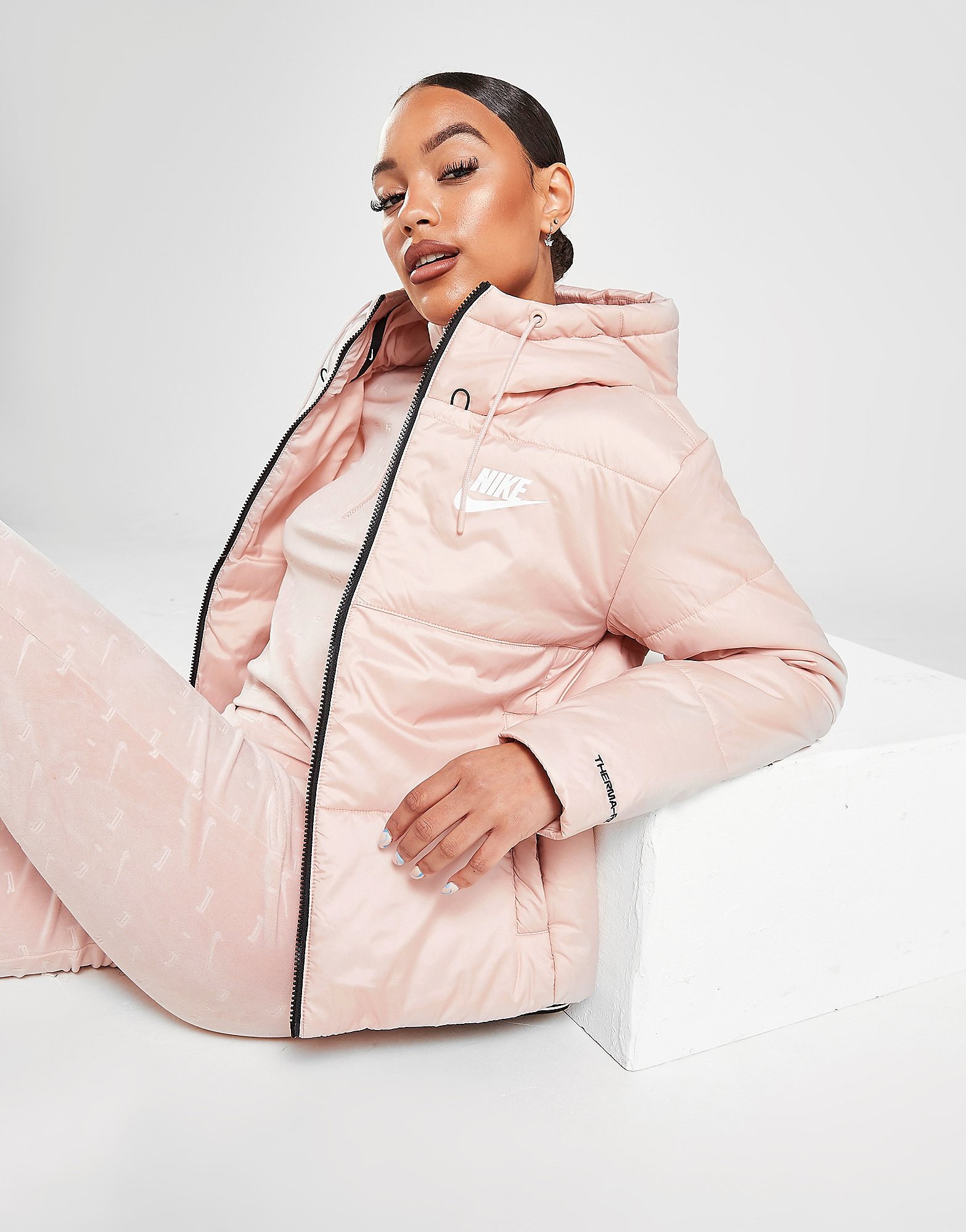 Nike Tape Jacket - Pink Oxford/Black/White - Womens, Pink Oxford/Black/White