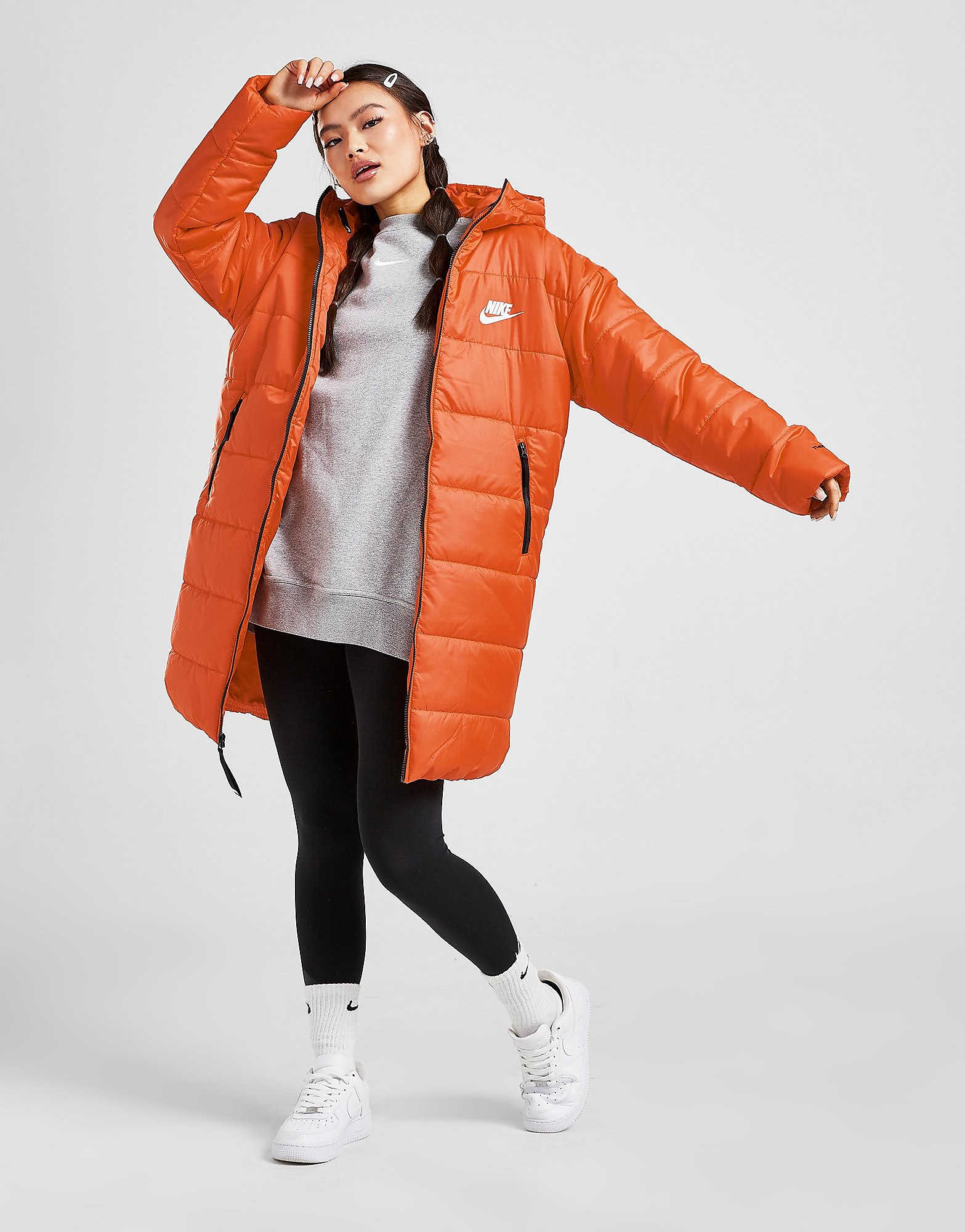 

Nike Core Swoosh Parka - Chile Red/Black/White - Womens, Chile Red/Black/White