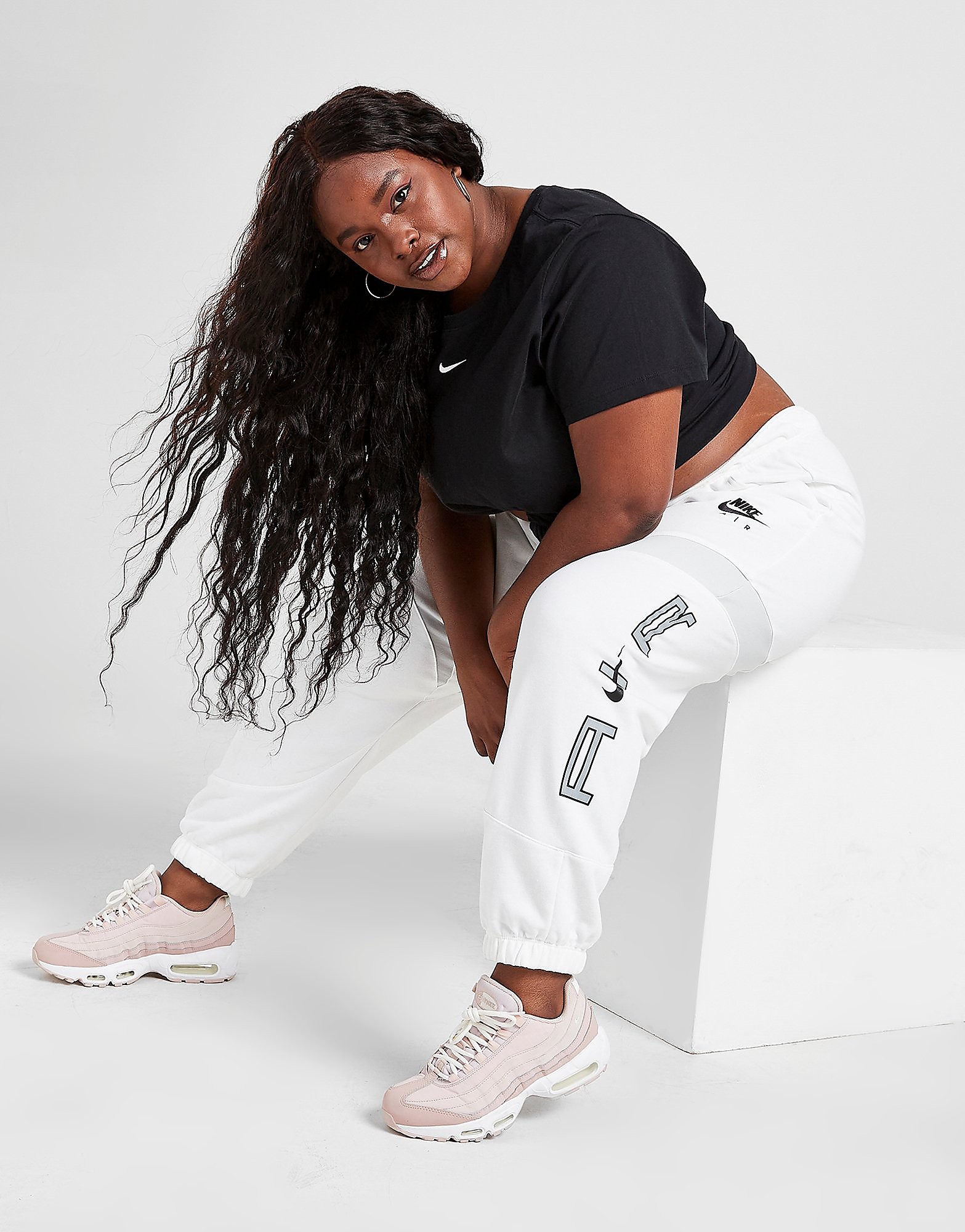 Nike Plus Size Air Joggers - White/Pure Platinum/Black - Womens, White/Pure Platinum/Black
