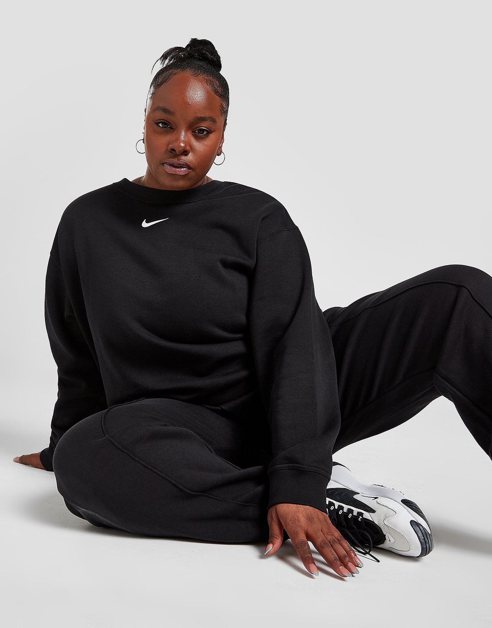 

Nike Trend Fleece Plus Size Boyfriend Sweatshirt - Black/White - Womens, Black/White