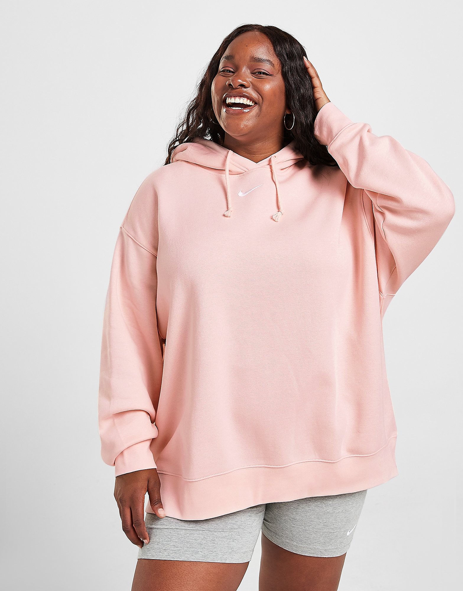 

Nike Plus Size Trend Fleece Overhead Hoodie - Pale Coral/White - Womens, Pale Coral/White