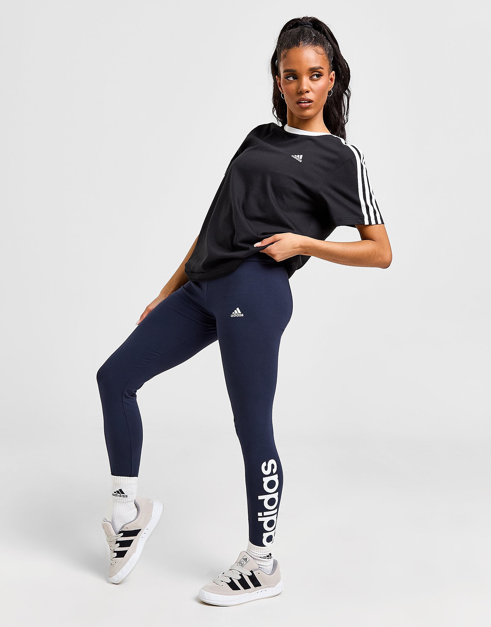

adidas Core Linear Leggings - Legend Ink / White - Womens, Legend Ink / White