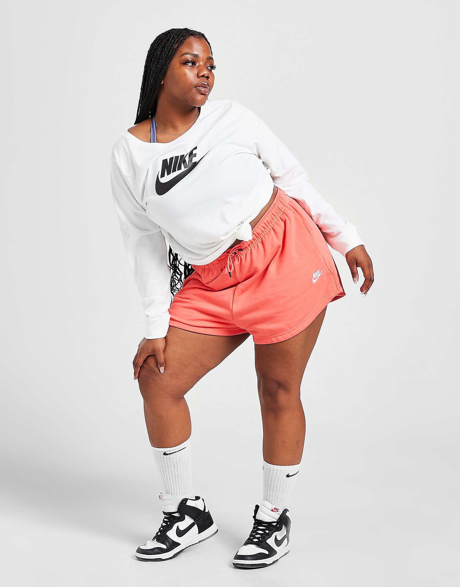 

Nike Essential Plus Size Fleece Shorts - Magic Ember/White - Womens, Magic Ember/White