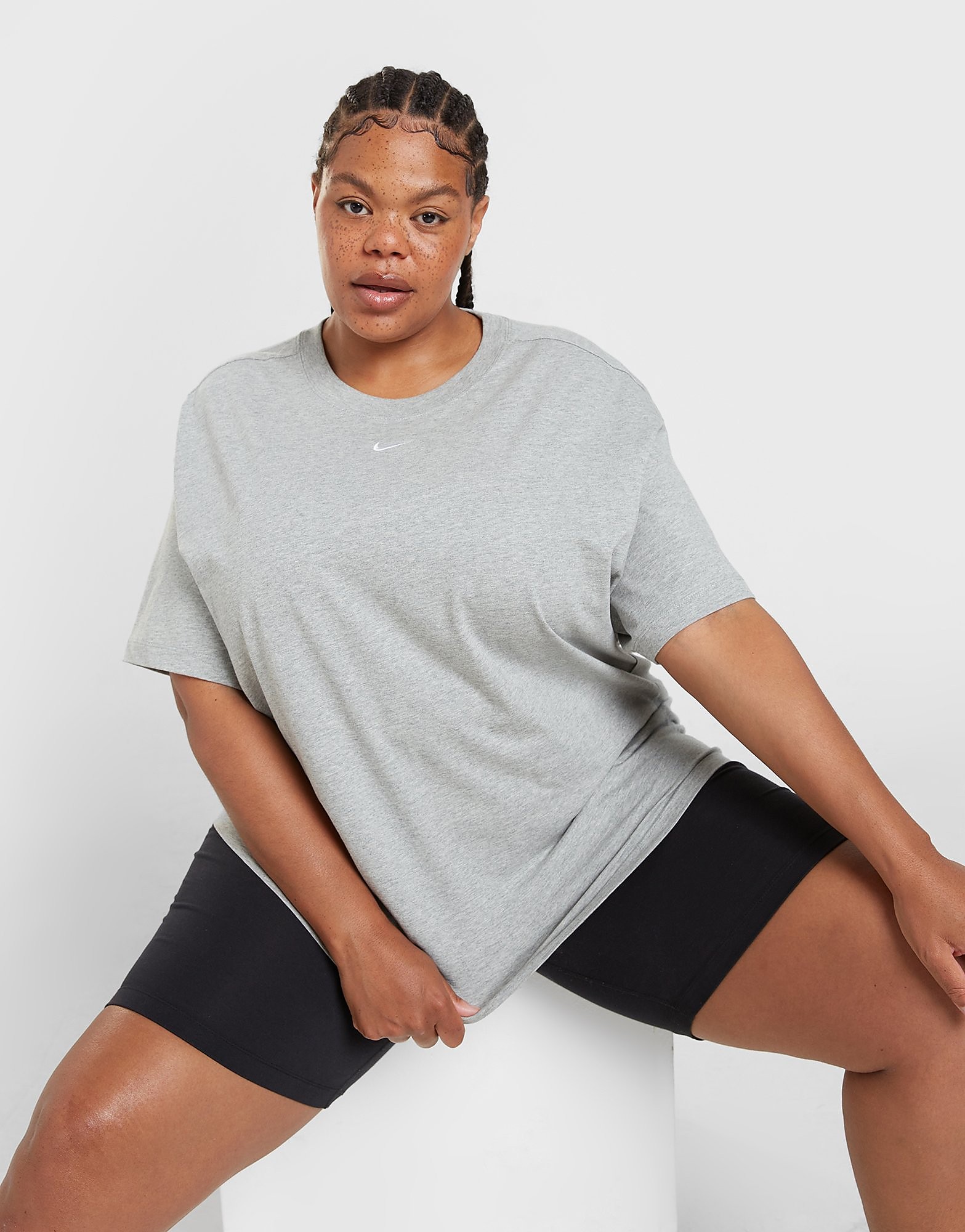 

Nike Plus Size Boyfriend T-Shirt - Dark Grey/White - Womens, Dark Grey/White
