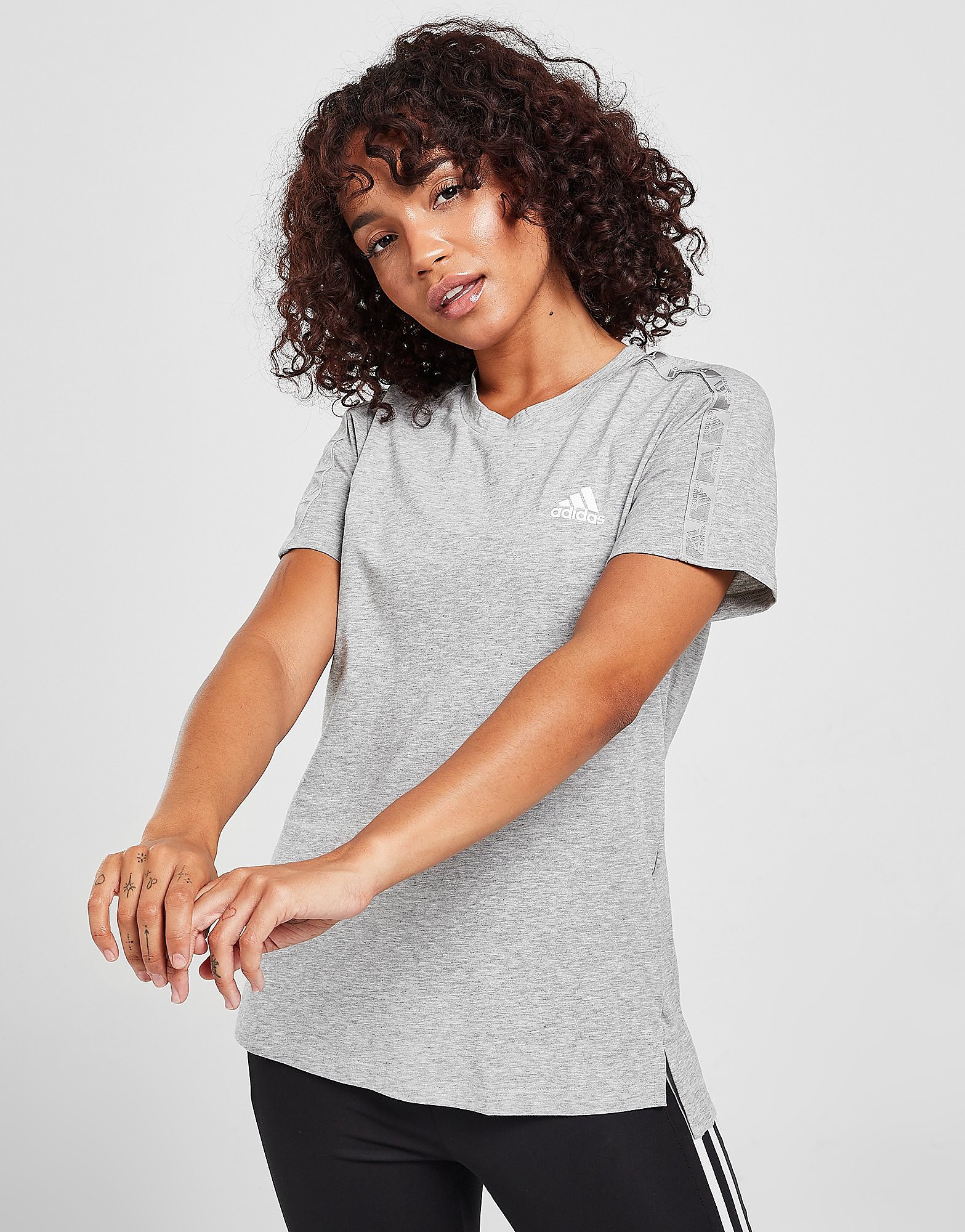

adidas Core Tape Short Sleeve T-Shirt - Grey - Womens, Grey