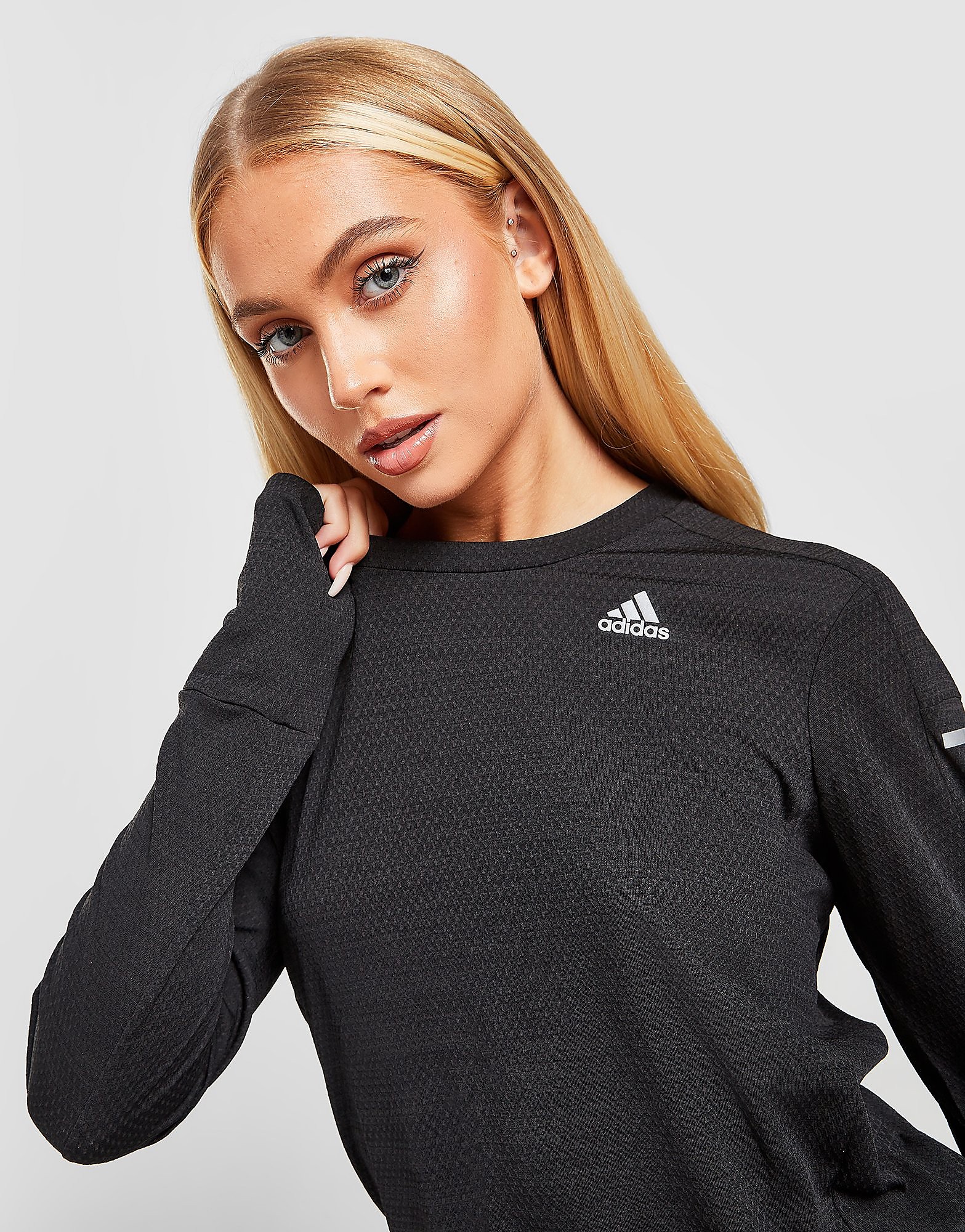 

adidas Long Sleeve Running Top - Black/= - Womens, Black/=