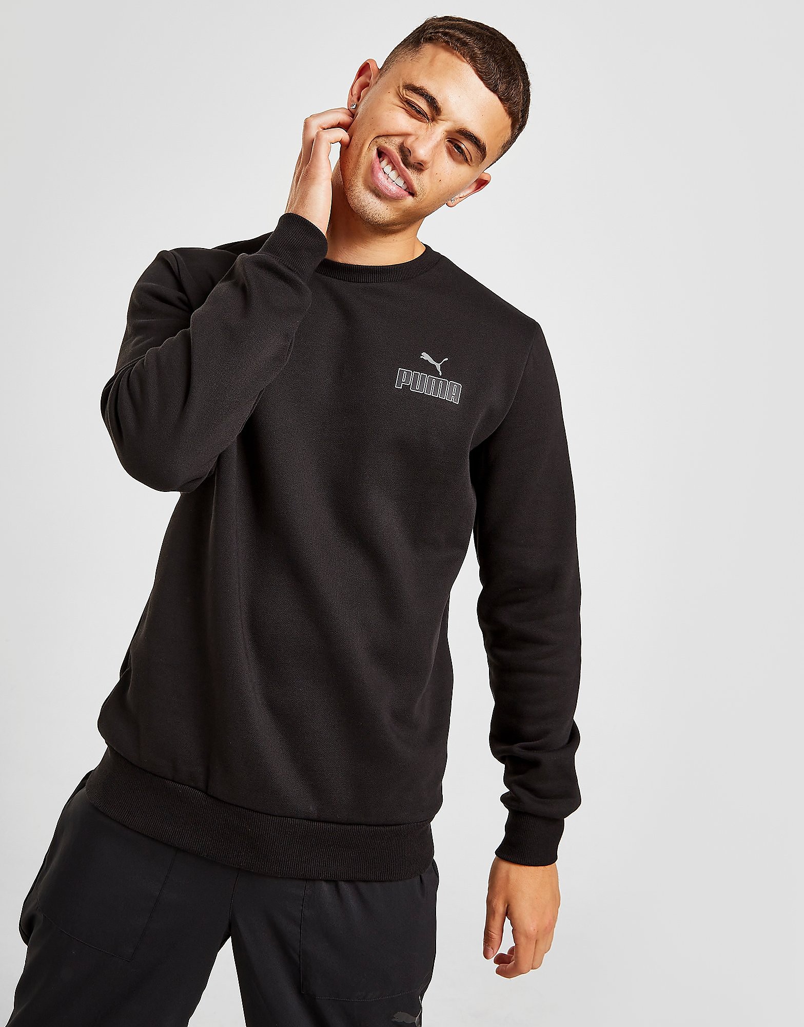 

Puma Core Small Logo Crew Sweatshirt - Only at JD - Black - Mens, Black