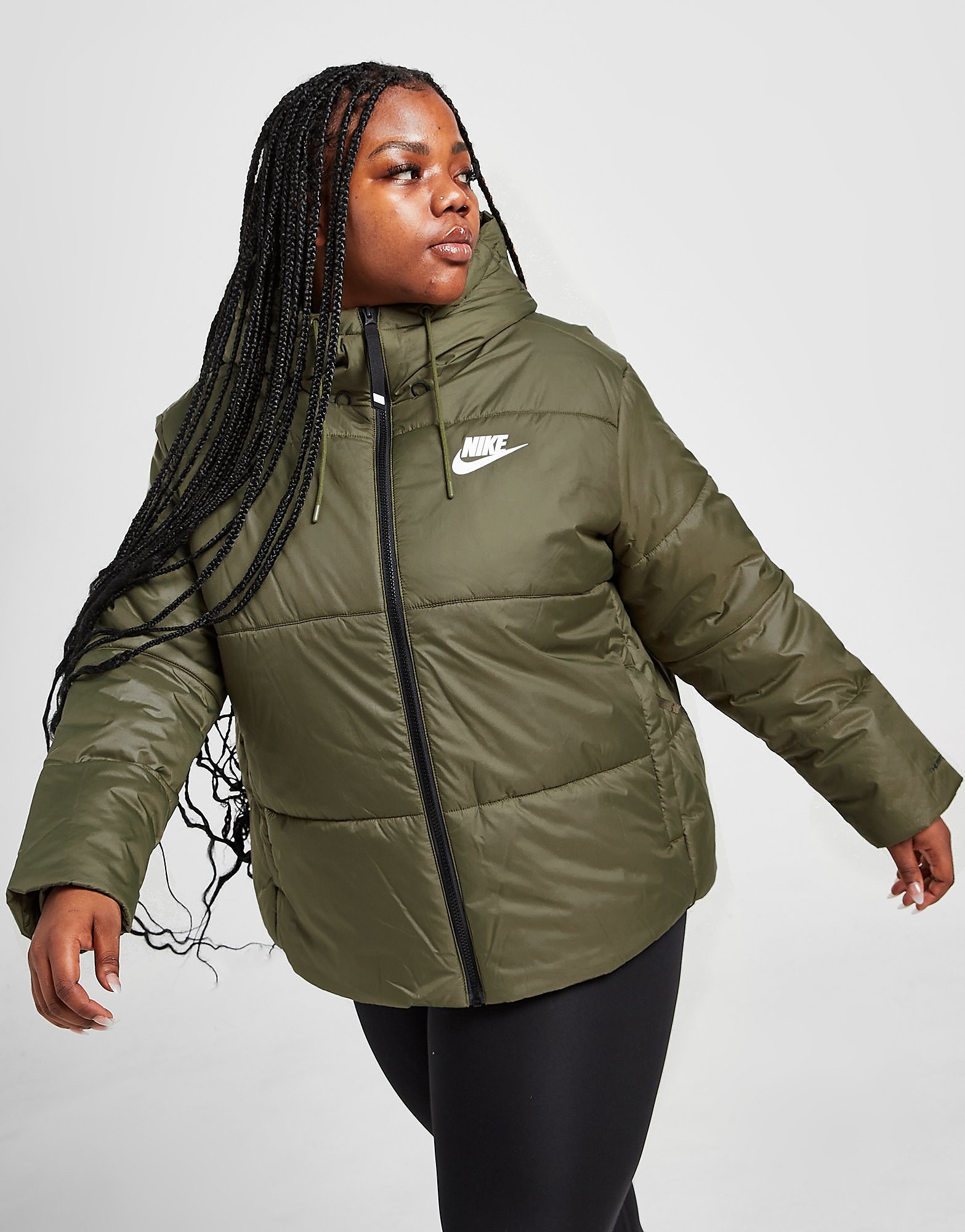

Nike Plus Size Tape Jacket - Medium Olive/Black/White - Womens, Medium Olive/Black/White