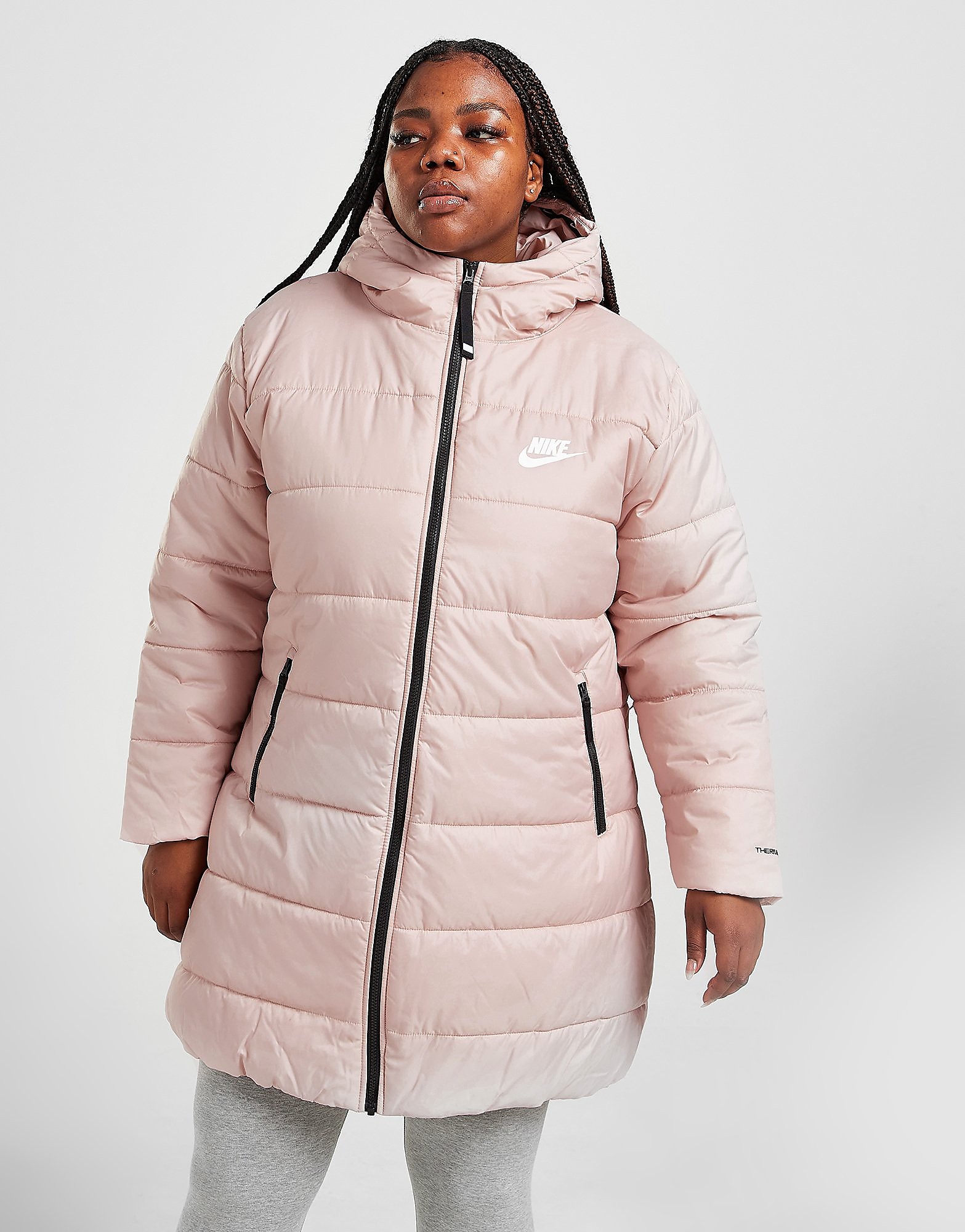 

Nike Plus Size Swoosh Parka - Pink Oxford/Black/White - Womens, Pink Oxford/Black/White