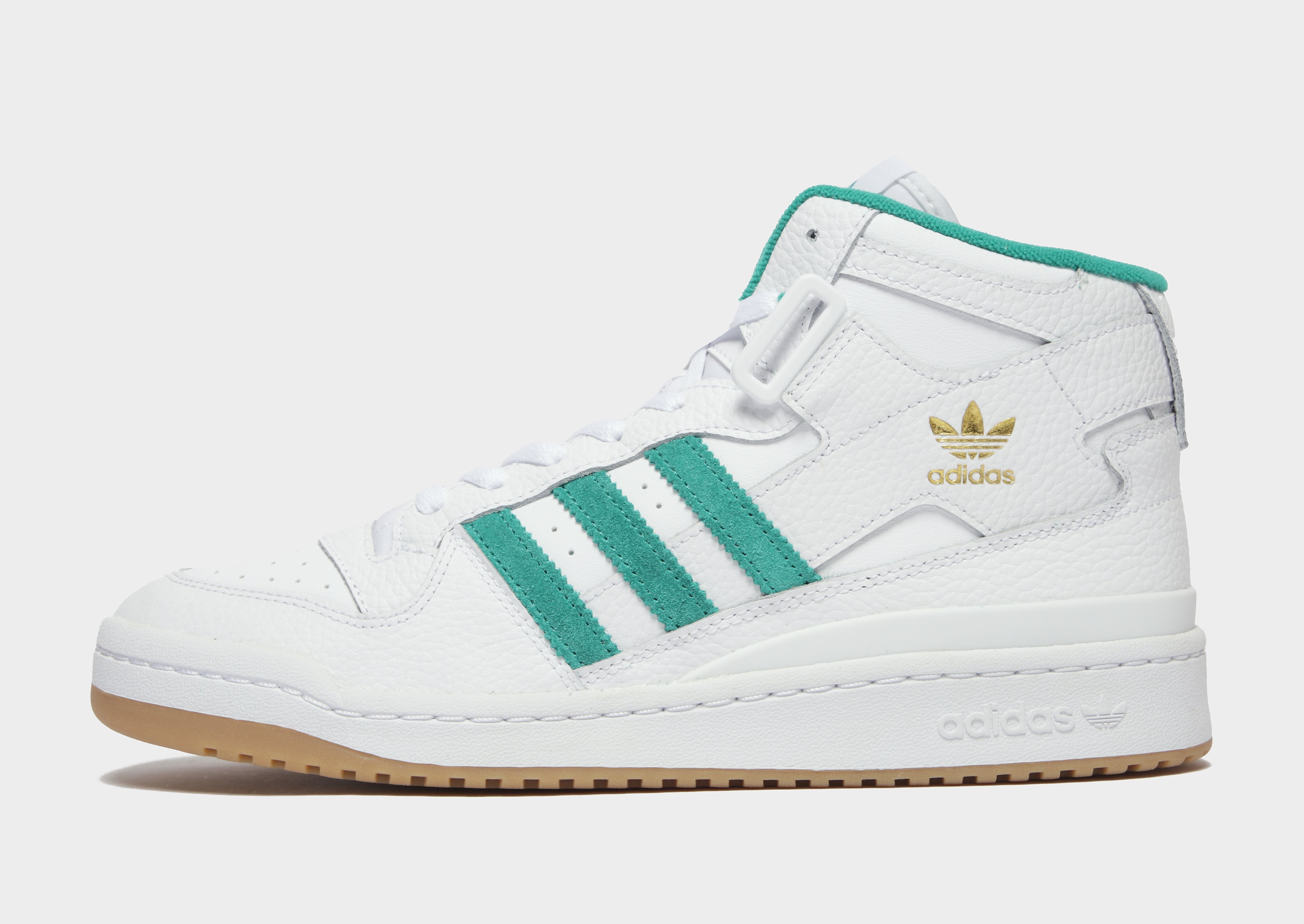 

adidas Originals Forum Mid - Cloud White / Gold Metallic / Gum/Green - Womens, Cloud White / Gold Metallic / Gum/Green