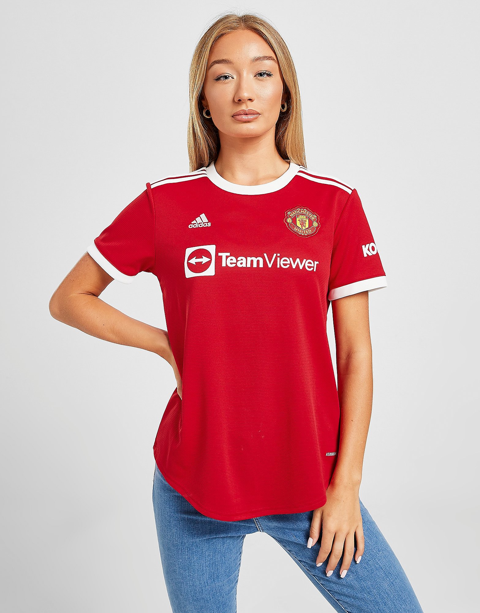 

adidas Manchester United FC 21/22 Home Shirt Women's - Real Red, Real Red