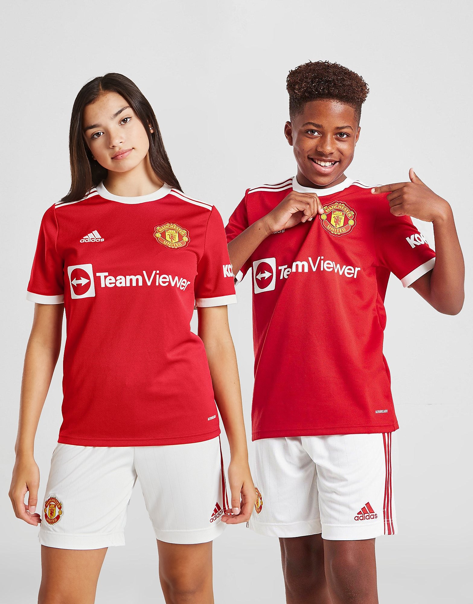 

adidas Manchester United FC 2021/22 Home Shirt Junior - Real Red - Kids, Real Red