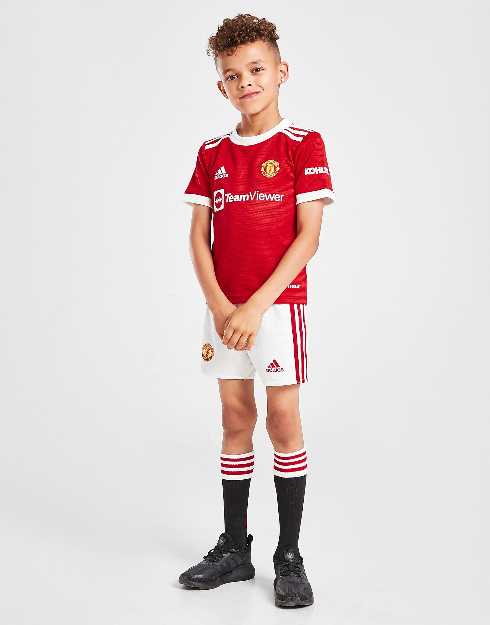 adidas Manchester United FC 2021/22 Home Kit Children - Real Red - Kids, Real Red