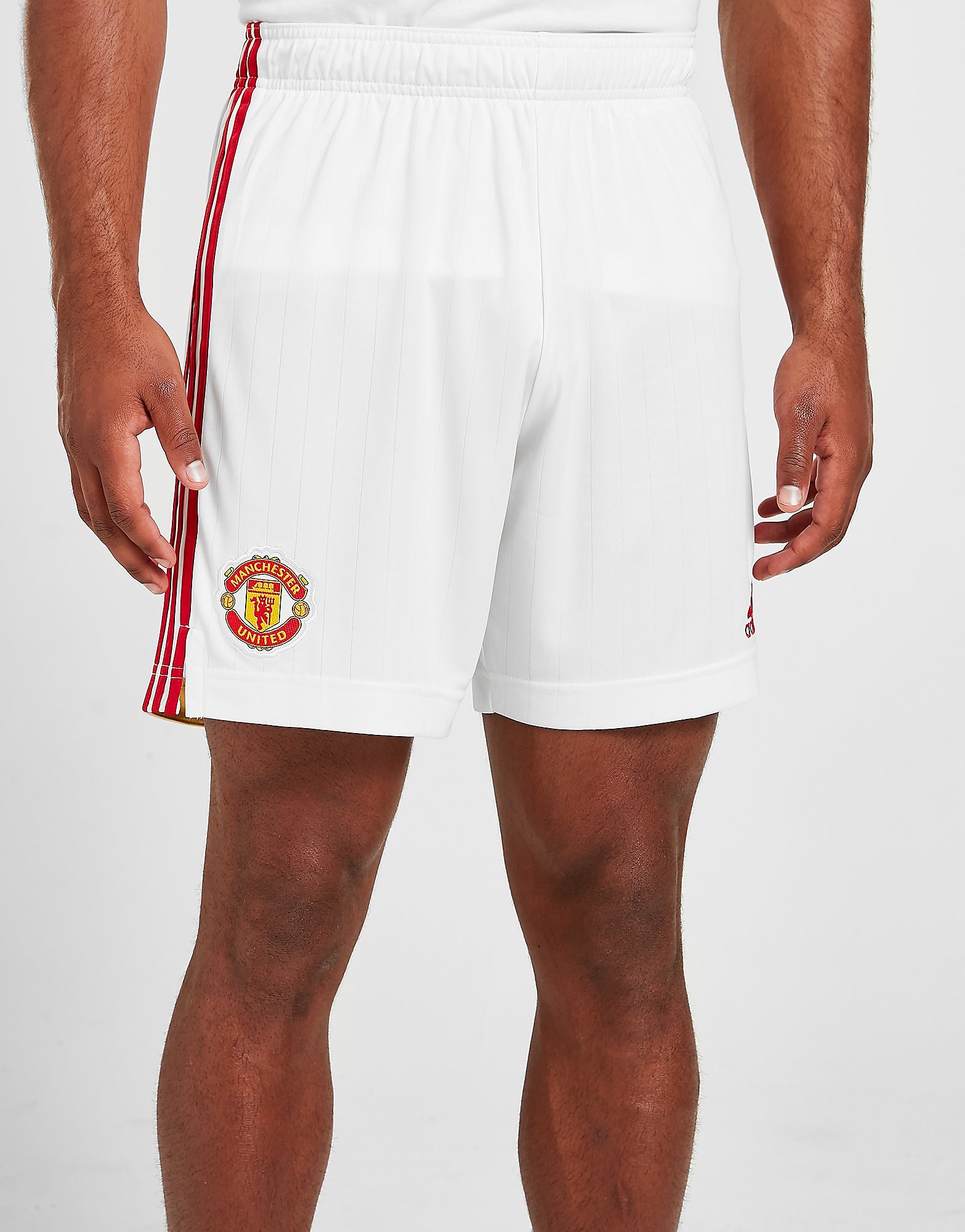 adidas Manchester United FC 2021/22 Home Shorts - Cloud White - Mens, Cloud White
