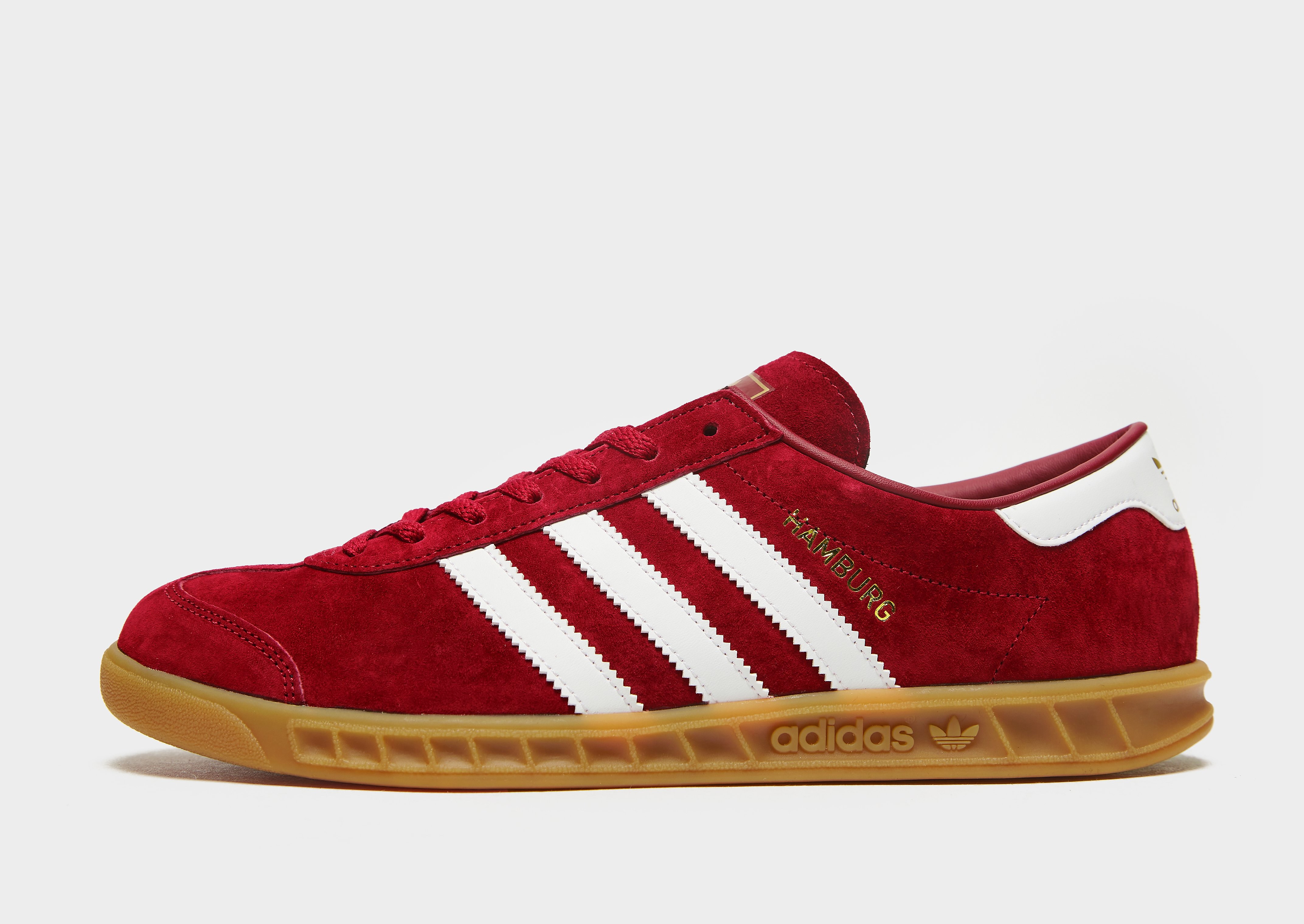 

adidas Originals Hamburg - Team Victory Red / Cloud White / Gum - Womens, Team Victory Red / Cloud White / Gum