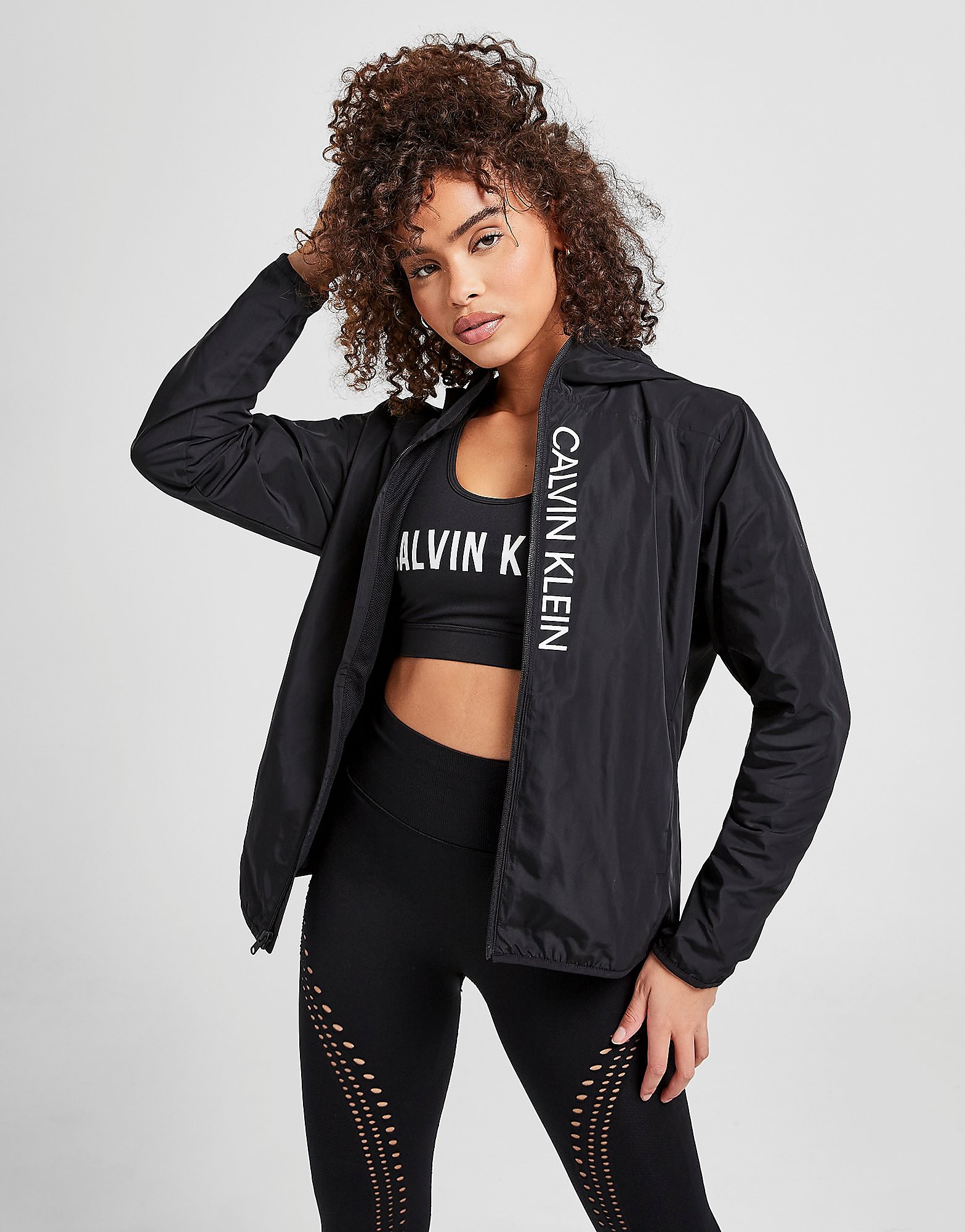 

Calvin Klein Lightweight Logo Jacket - Black - Womens, Black