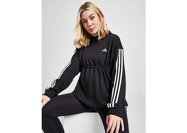 Adidas Essentials Cotton 3-Stripes Hoodie (Positiekleding) - Black / White - Dames, Black / White