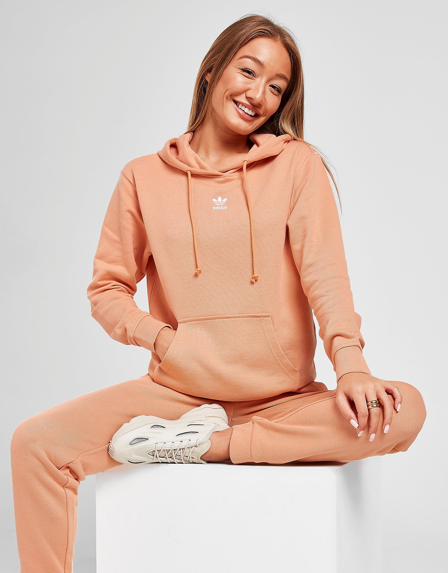 

adidas Originals Essential Boyfriend Hoodie - Ambient Blush - Womens, Ambient Blush