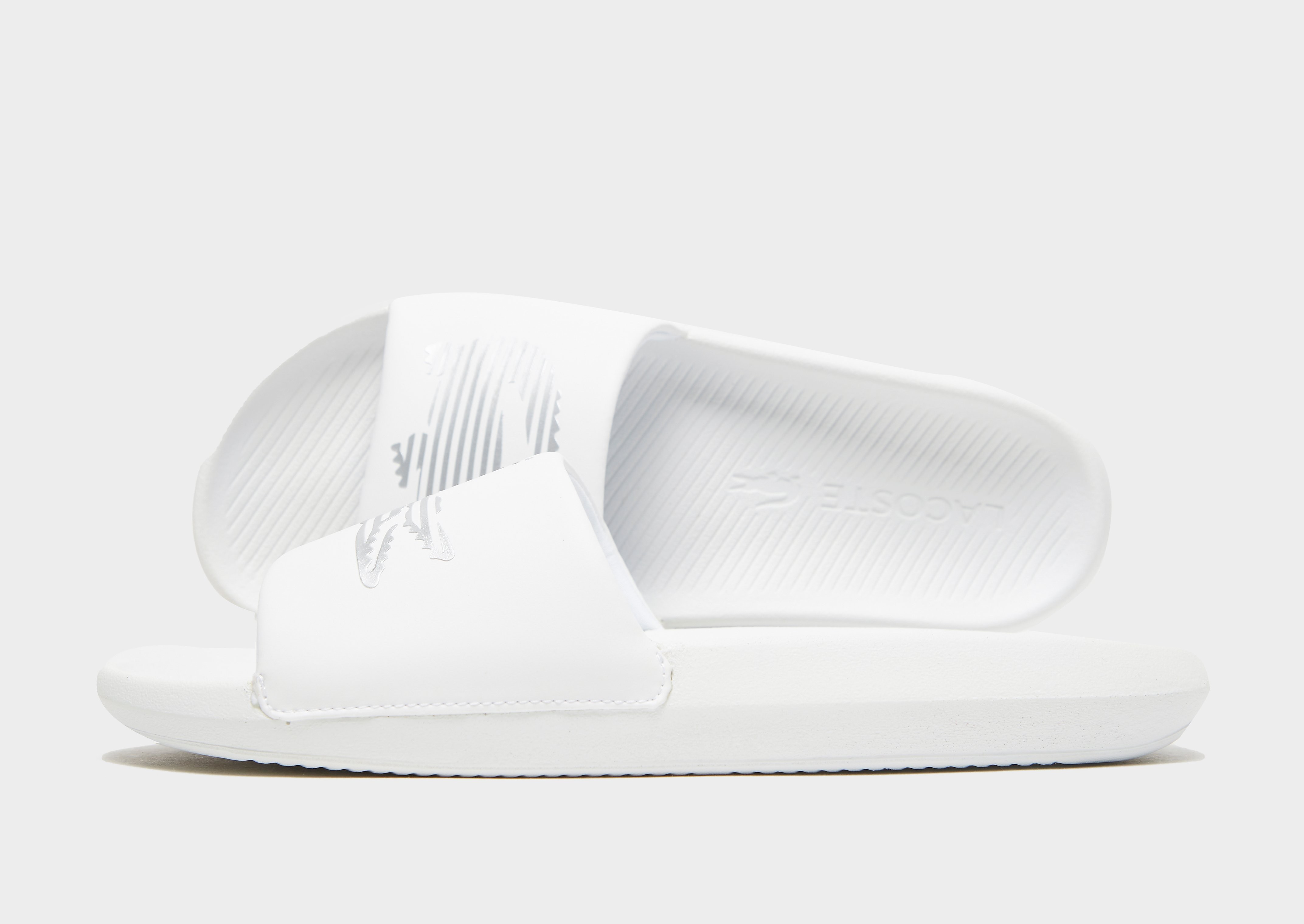 

Lacoste Croco Slides - White - Mens, White