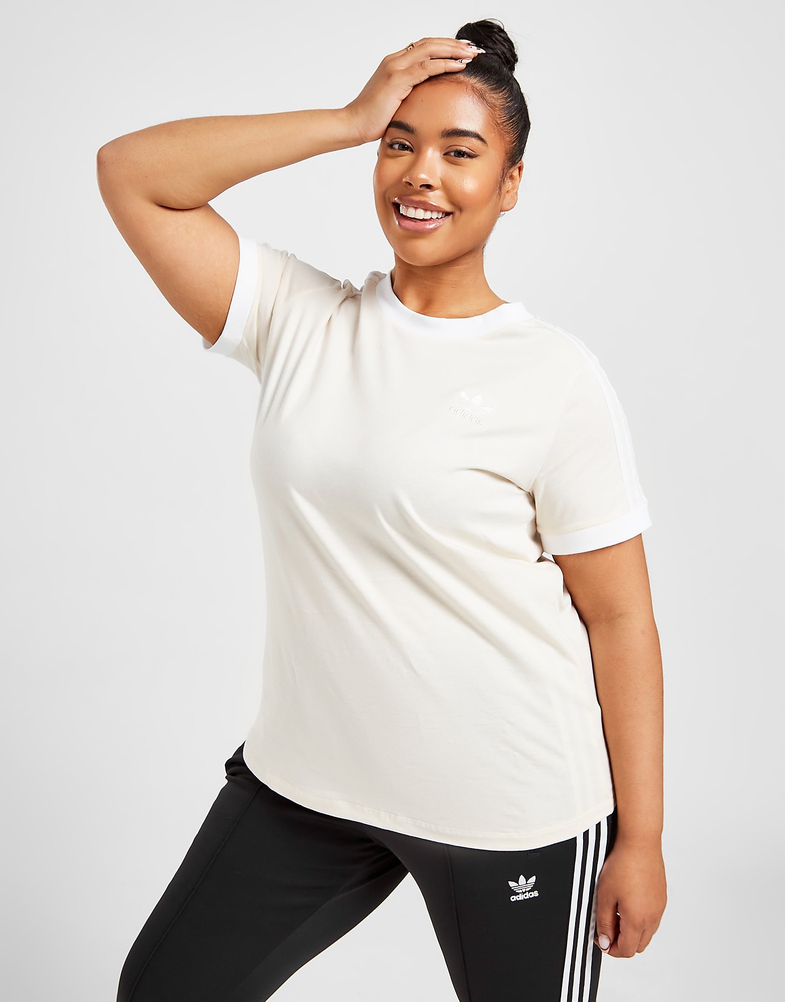 

adidas Originals 3-Stripes California Plus Size T-Shirt - Wonder White - Womens, Wonder White