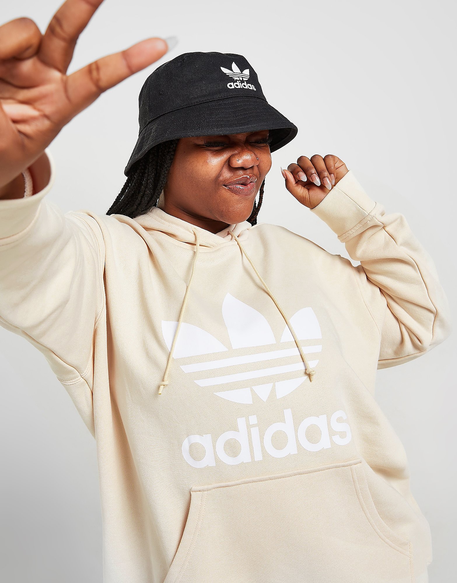 

adidas Originals Plus Size Overhead Trefoil Hoodie - Wonder White - Womens, Wonder White