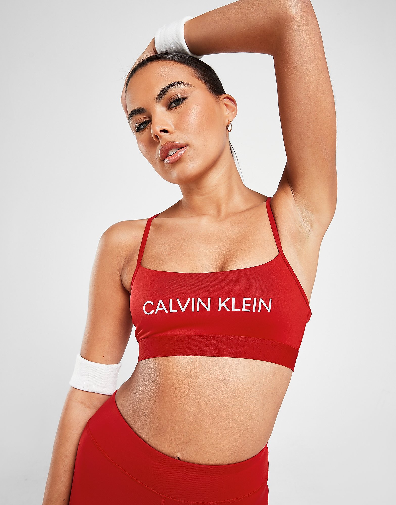 

Calvin Klein Reflective Strappy Sports Bra - Red - Womens, Red