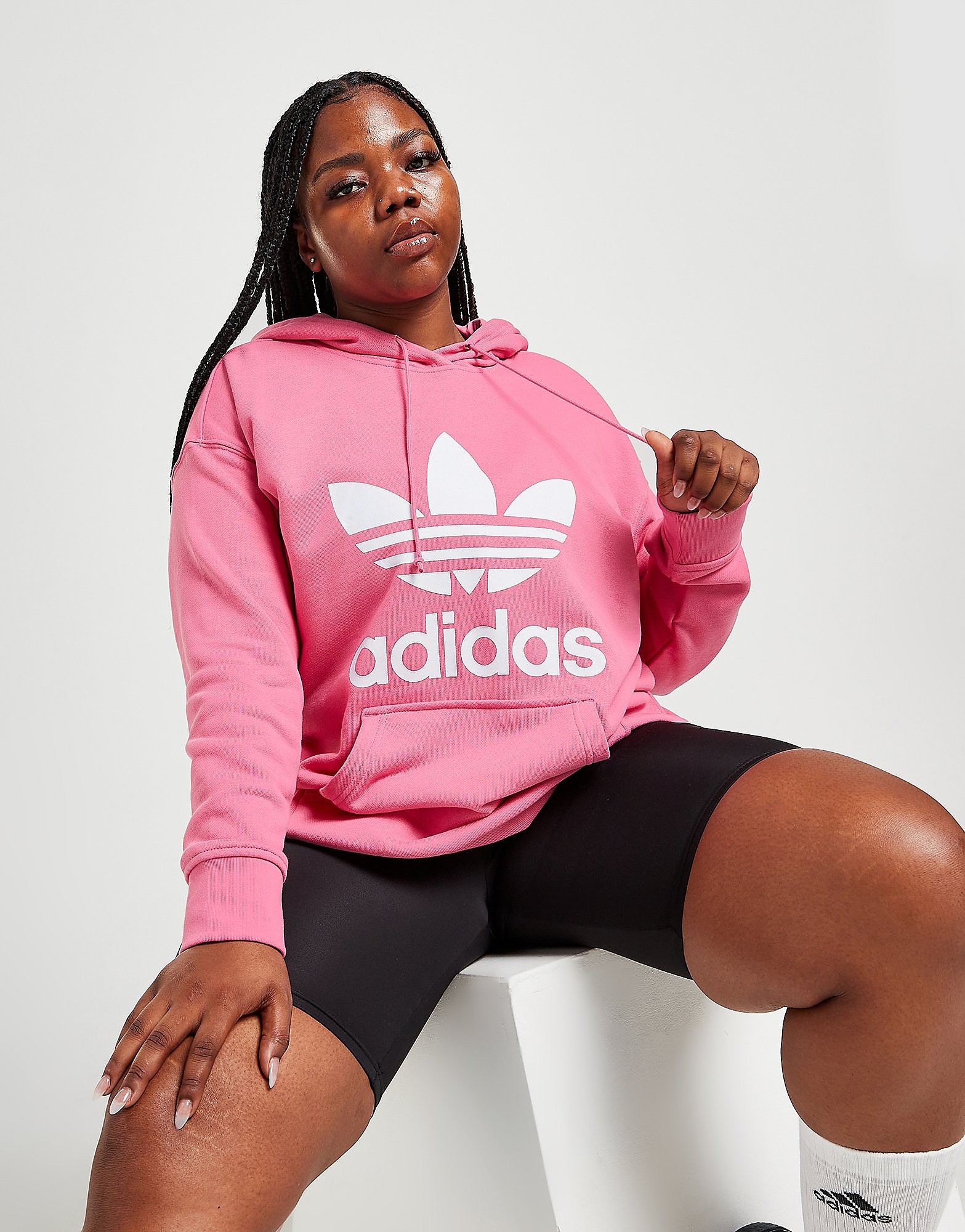 

adidas Originals Plus Size Overhead Trefoil Hoodie - Rose Tone - Womens, Rose Tone