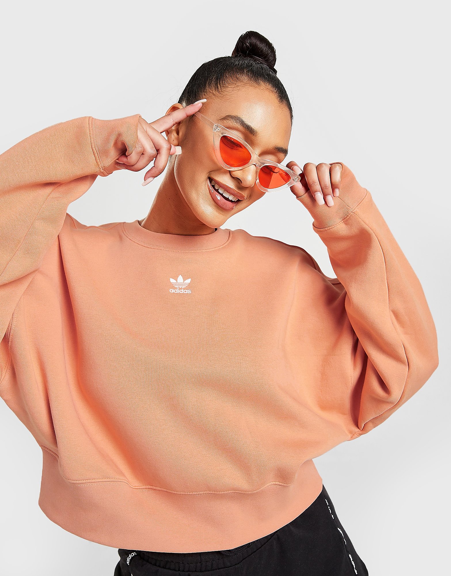 

adidas Originals Essential Crop Crew Sweatshirt - Ambient Blush - Womens, Ambient Blush