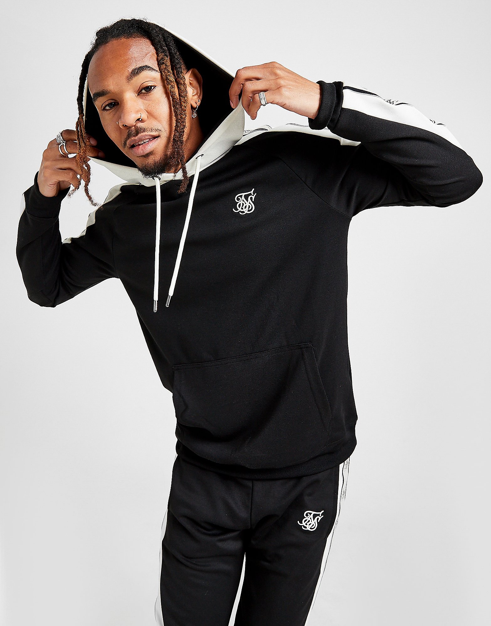 

SikSilk Premium Tape Overhead Hoodie - Only at JD - Black - Mens, Black