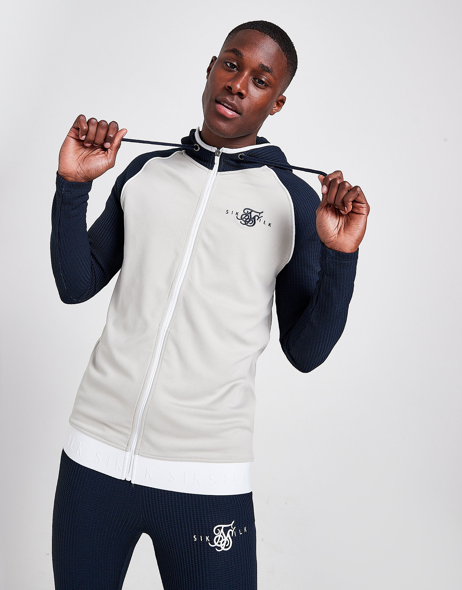 

SikSilk Surface Full Zip Hoodie - Grey - Mens, Grey