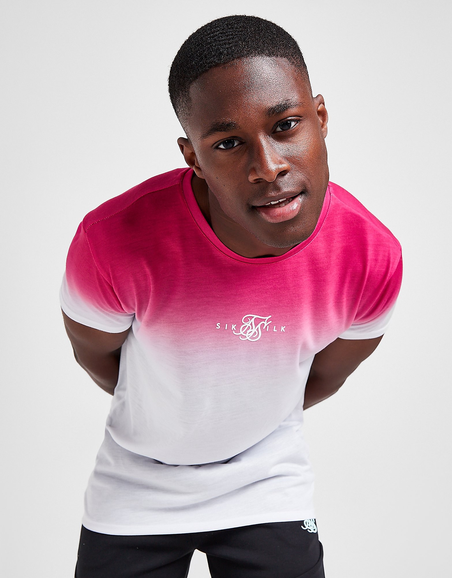 

SikSilk High Fade T-Shirt - White/Pink - Mens, White/Pink