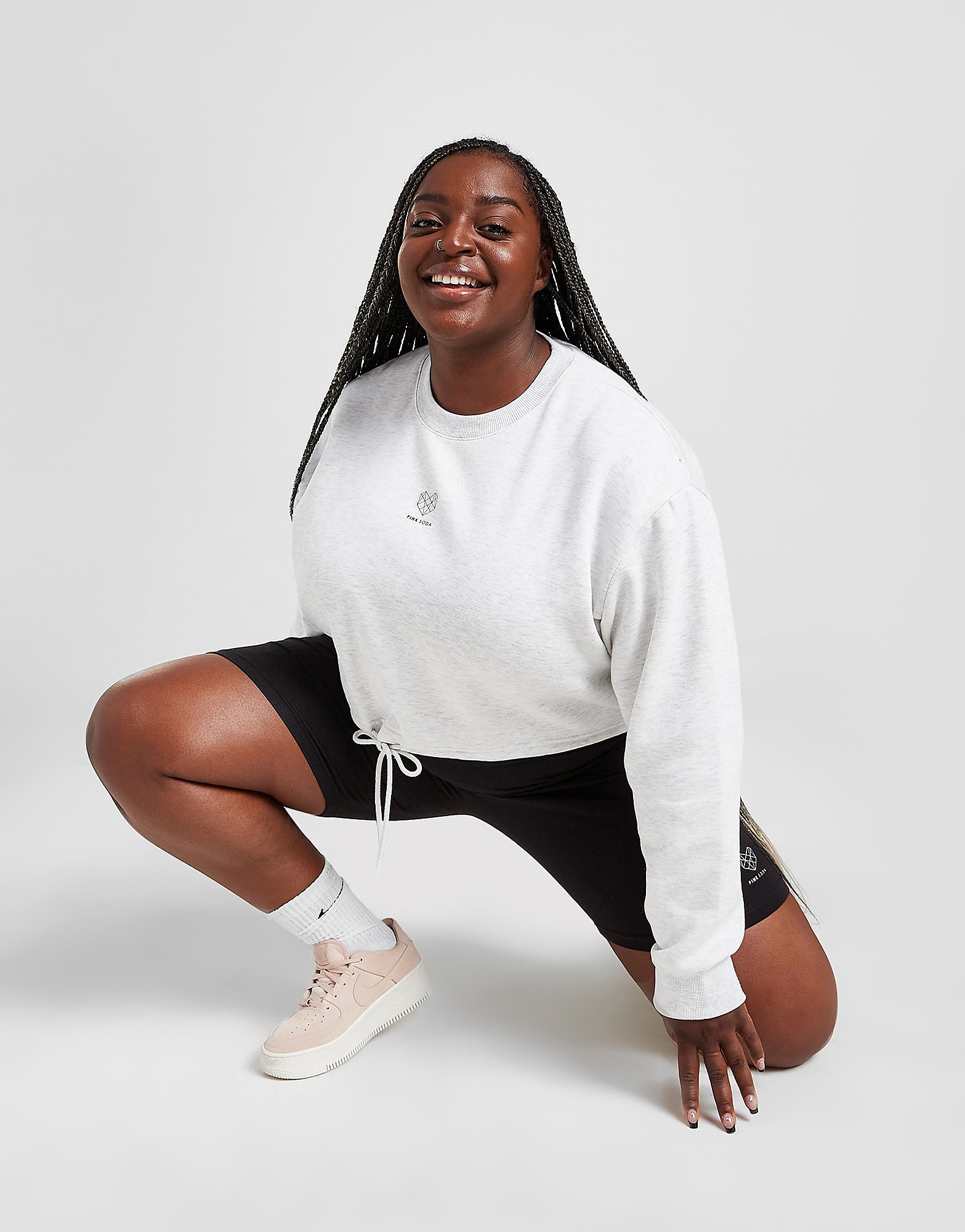

Pink Soda Sport Essentials Plus Size Cropped Crew Neck Sweatshirt - Only at JD - Grey - Womens, Grey