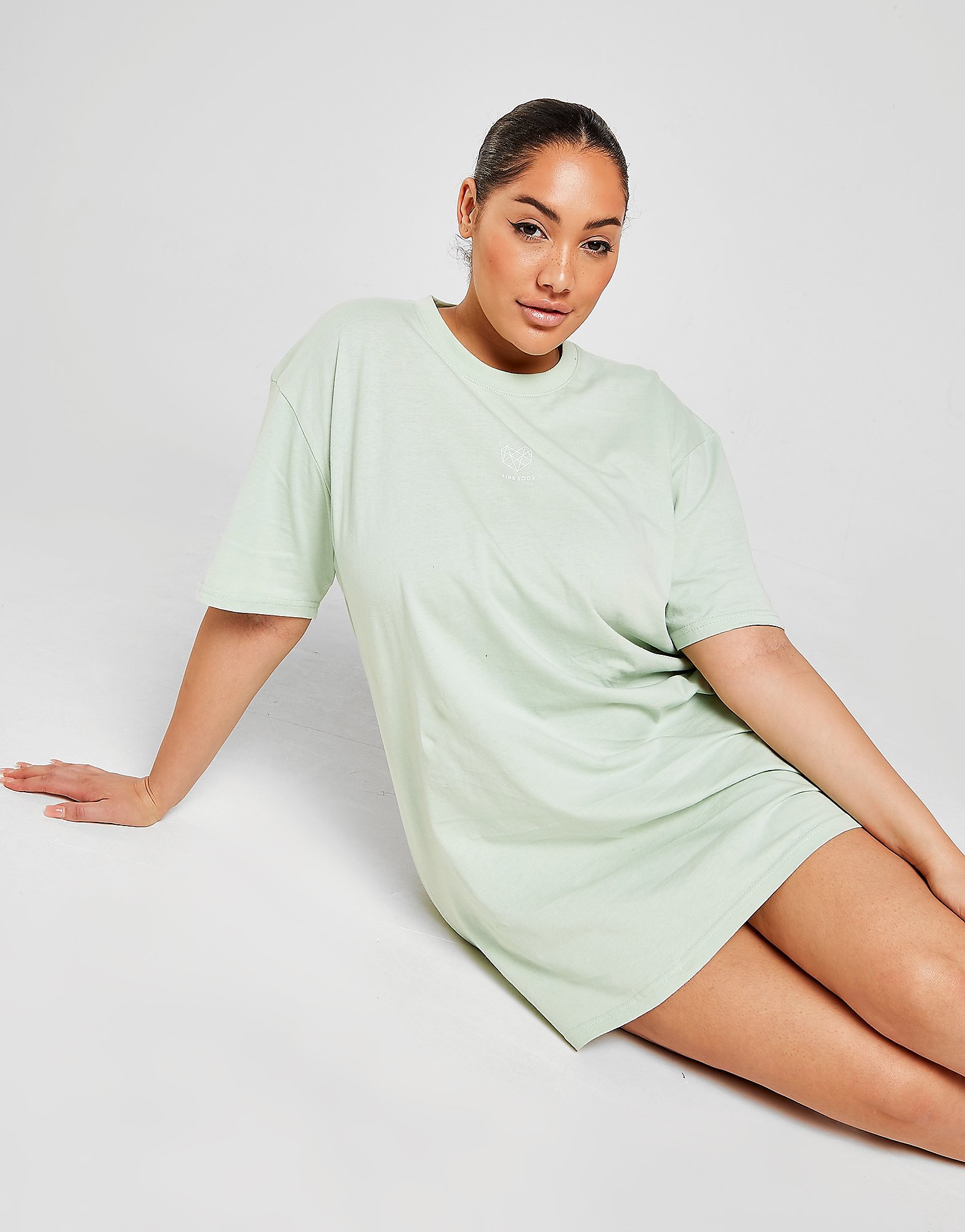 

Pink Soda Sport Plus Size Essential T-Shirt Dress - Only at JD - Green - Womens, Green