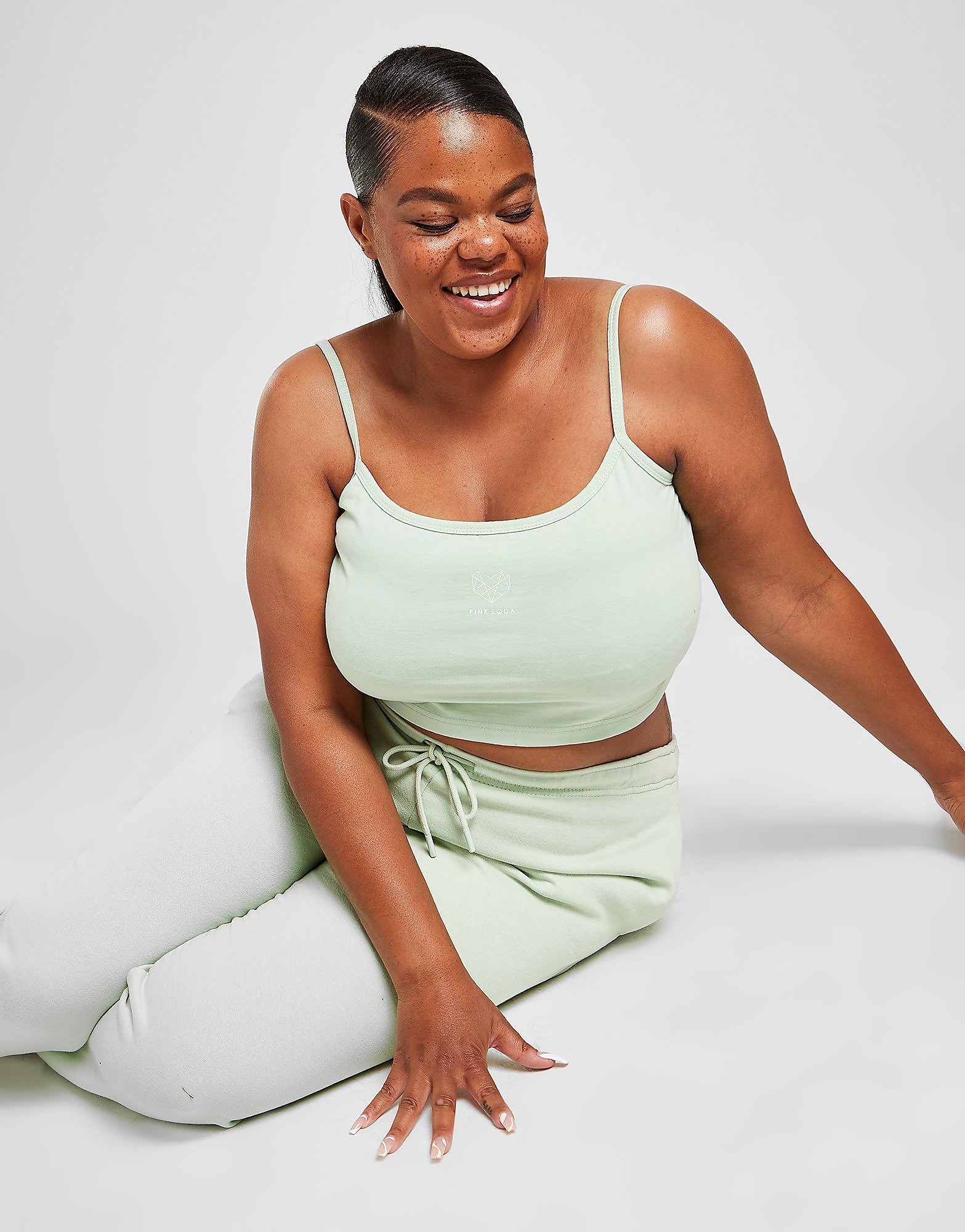 

Pink Soda Sport Essential Strappy Plus Size Tank Top - Only at JD - Green - Womens, Green
