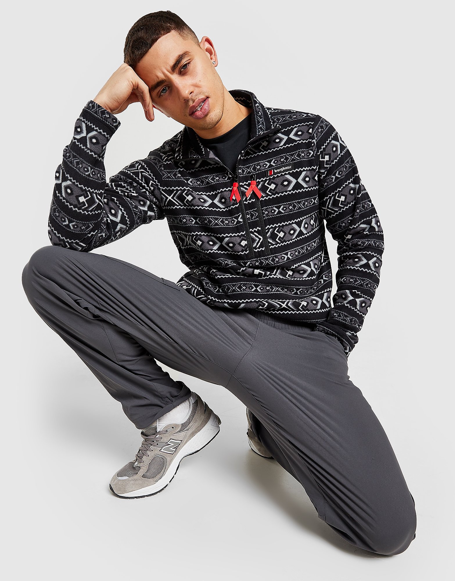 

Berghaus Prism All Over Print Half Zip Fleece - Black - Mens, Black