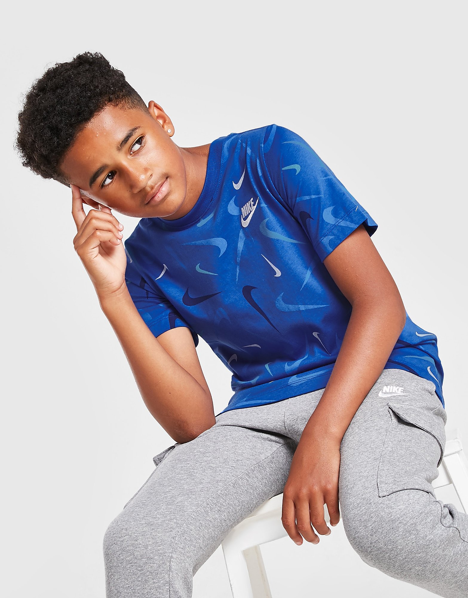

Nike Swoosh All Over Print T-Shirt Junior - Royal Blue - Kids, Royal Blue
