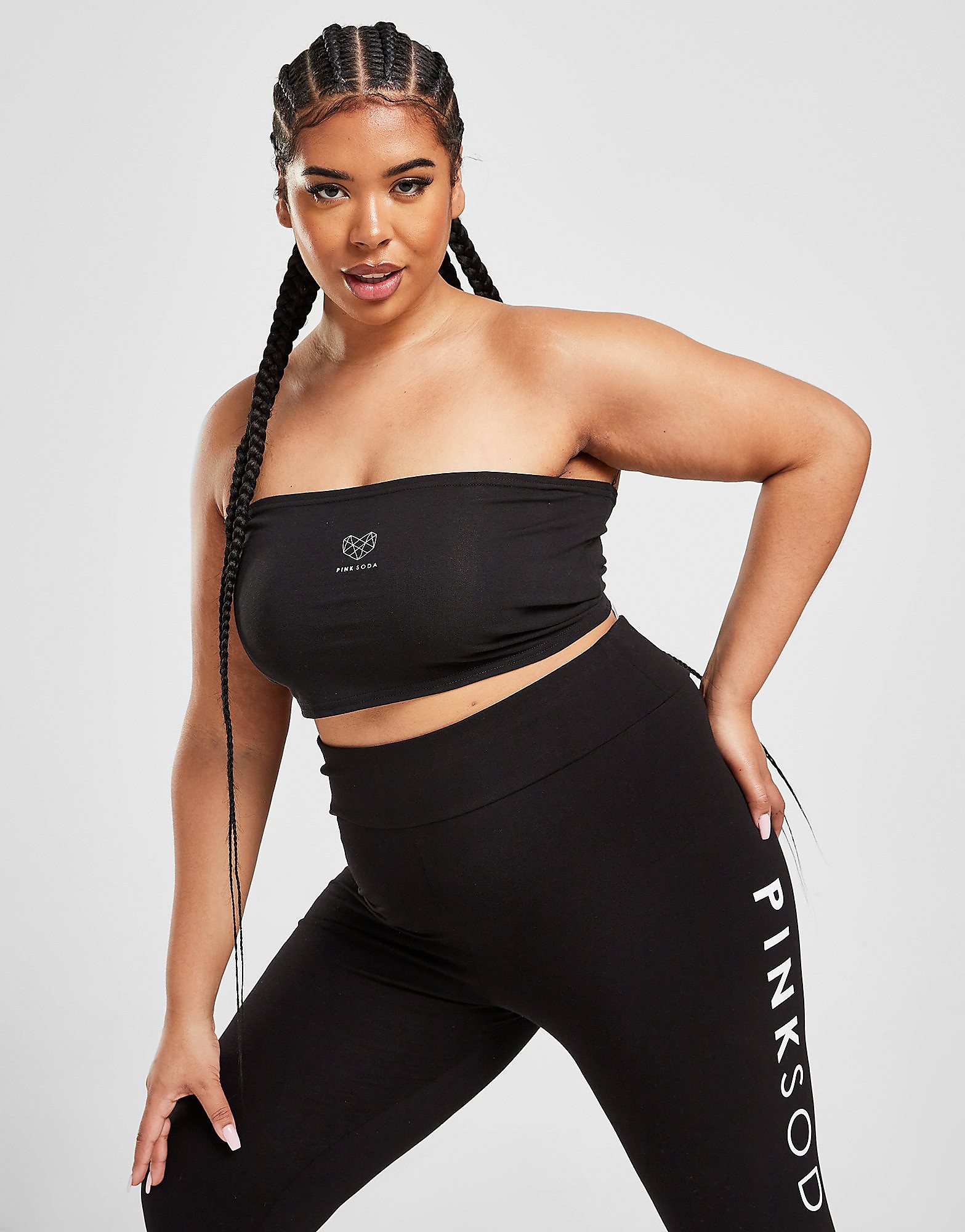 

Pink Soda Sport Plus Size Essential Bandeau - Black - Womens, Black