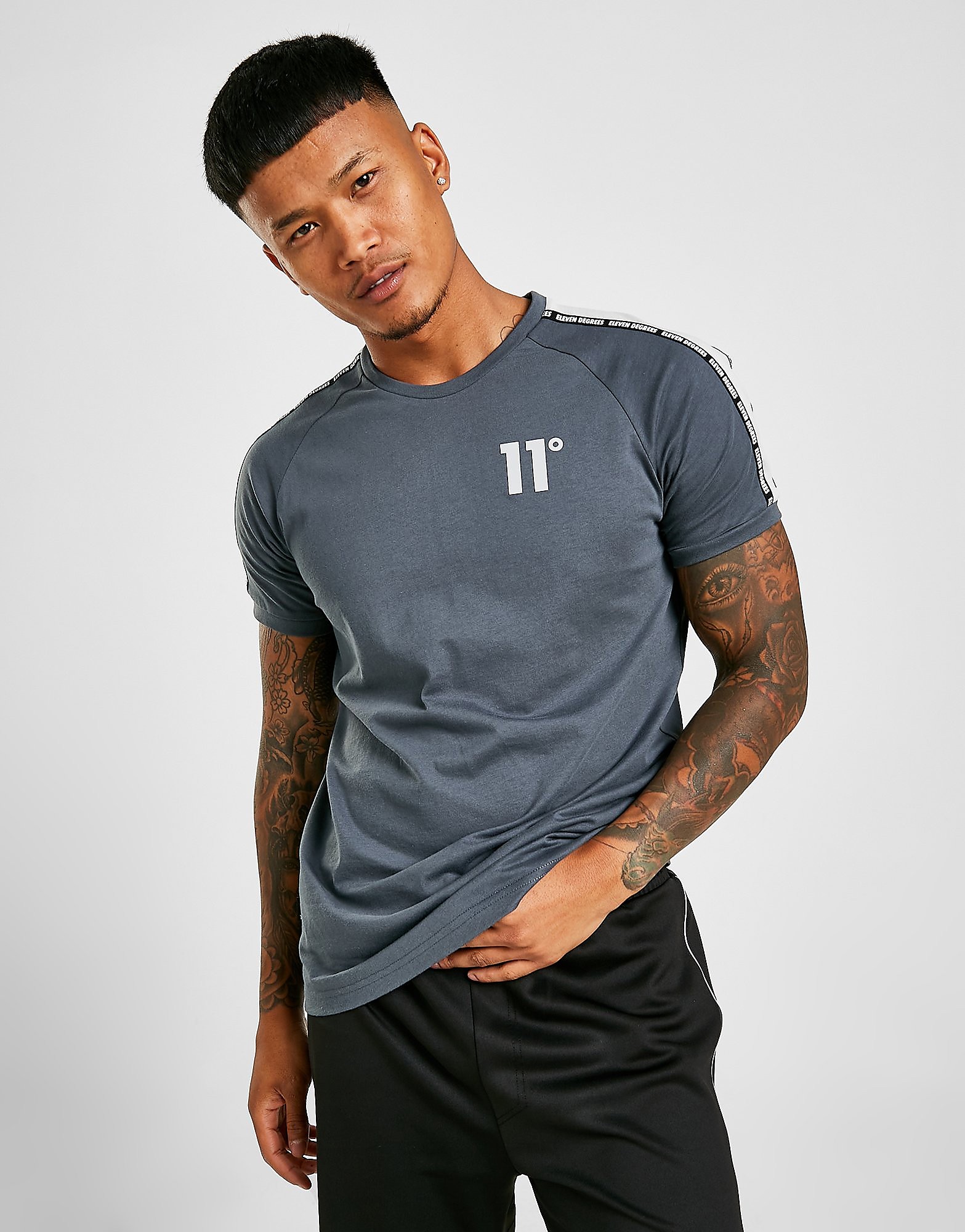 

11 Degrees Tape T-Shirt - Only at JD - Grey - Mens, Grey