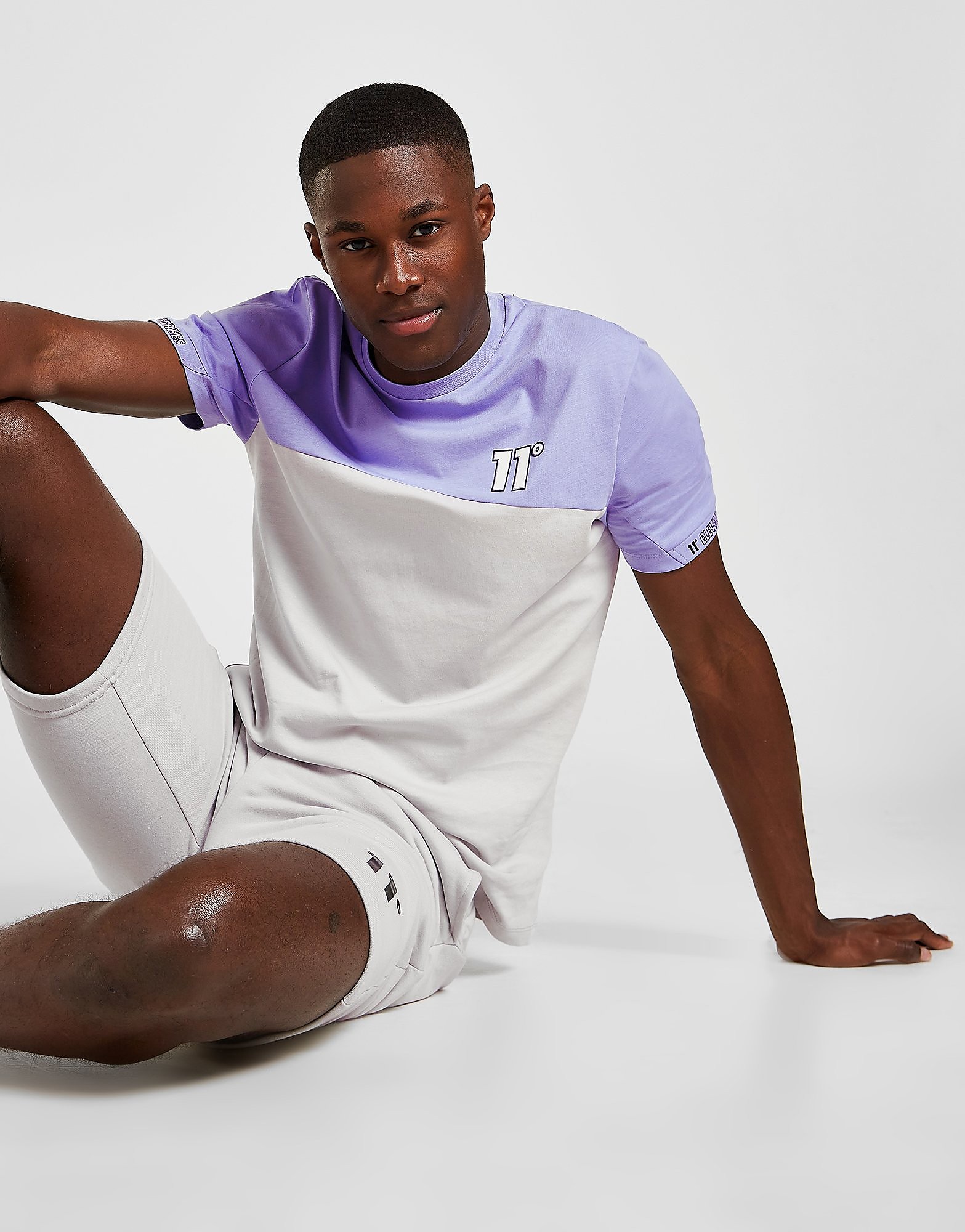 

11 Degrees Colour Block Tape T-Shirt - Only at JD - Purple - Mens, Purple
